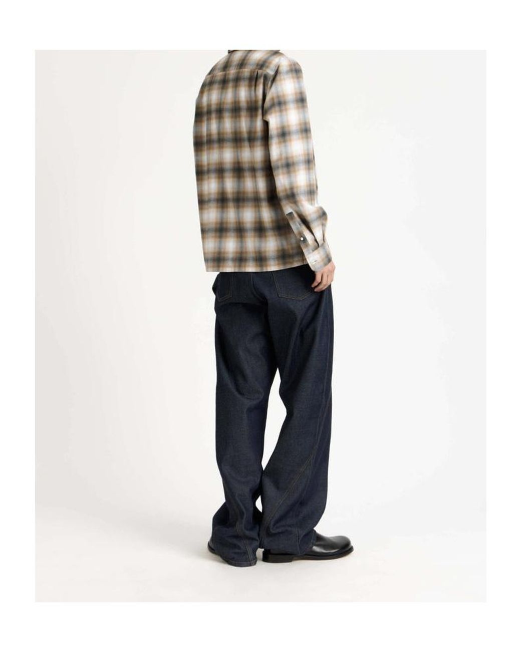 J.W. Anderson White Jw Anderson Checked Camp-Collar Shirt for men