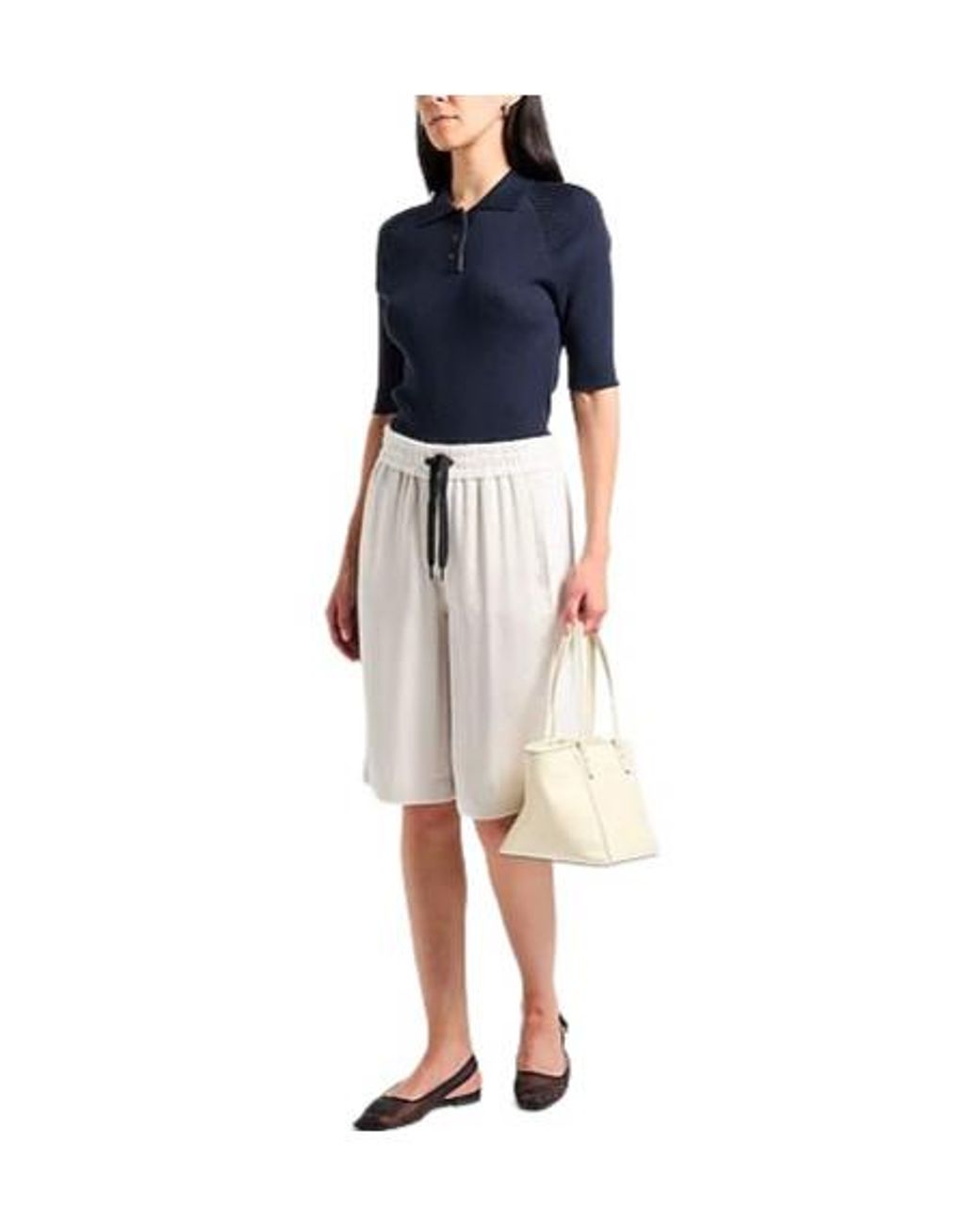 Brunello Cucinelli Blue Solid Knit Top