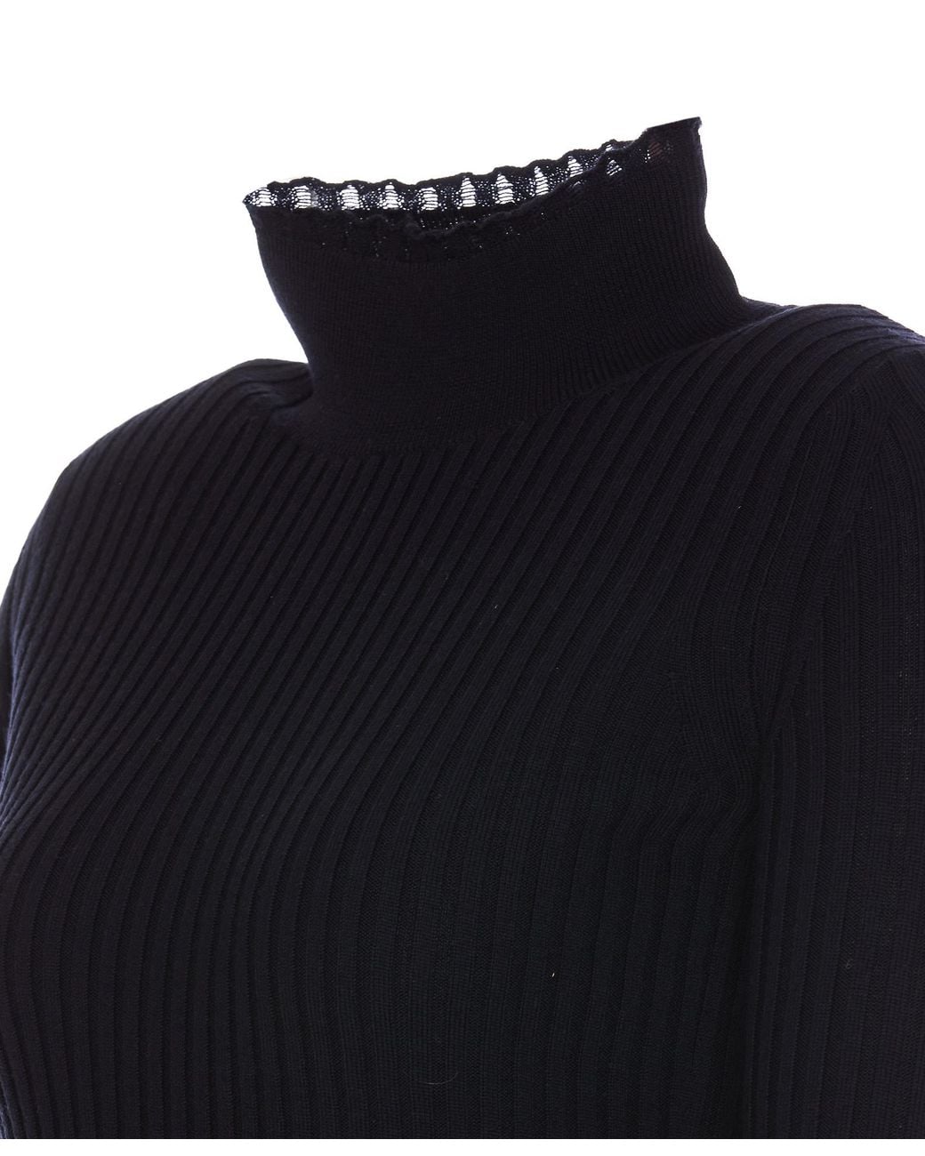 Chloé Blue Chloé High-Neck Knitted Jumper
