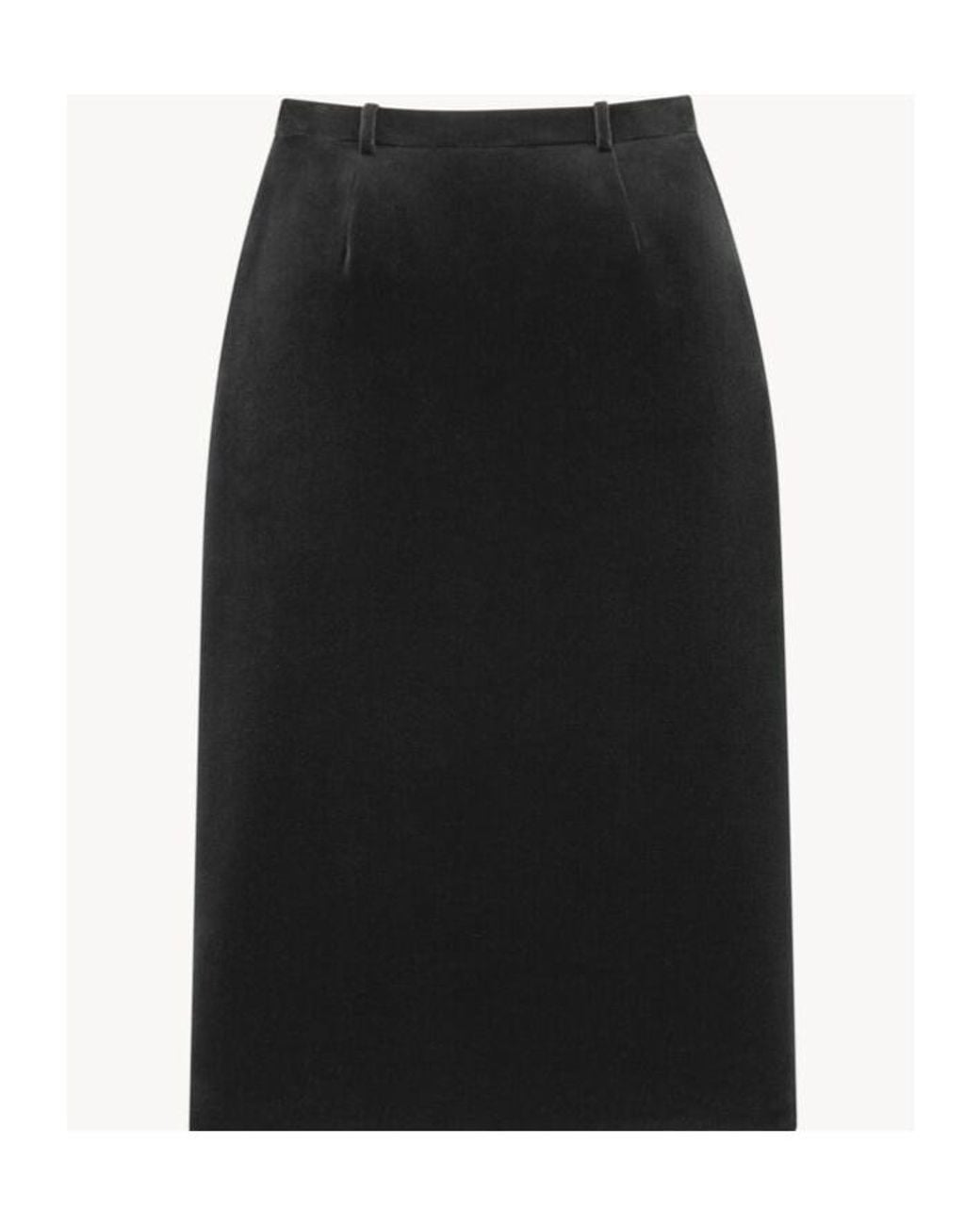 Saint Laurent Black Velvet Wrap Midi Skirt