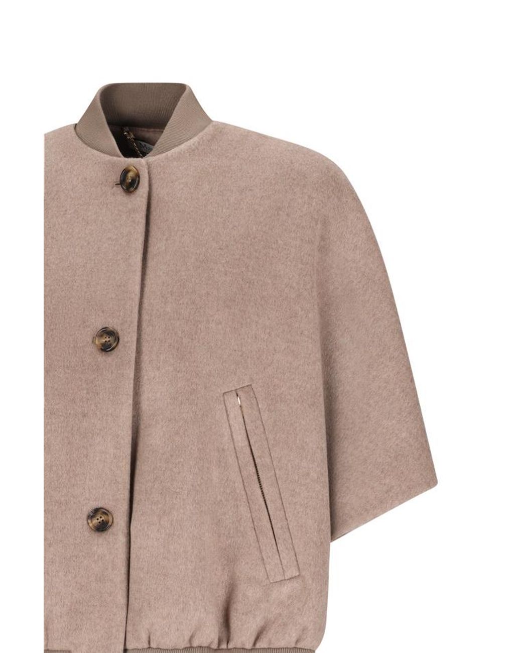 Max Mara Natural Leticia Button-Up Coat