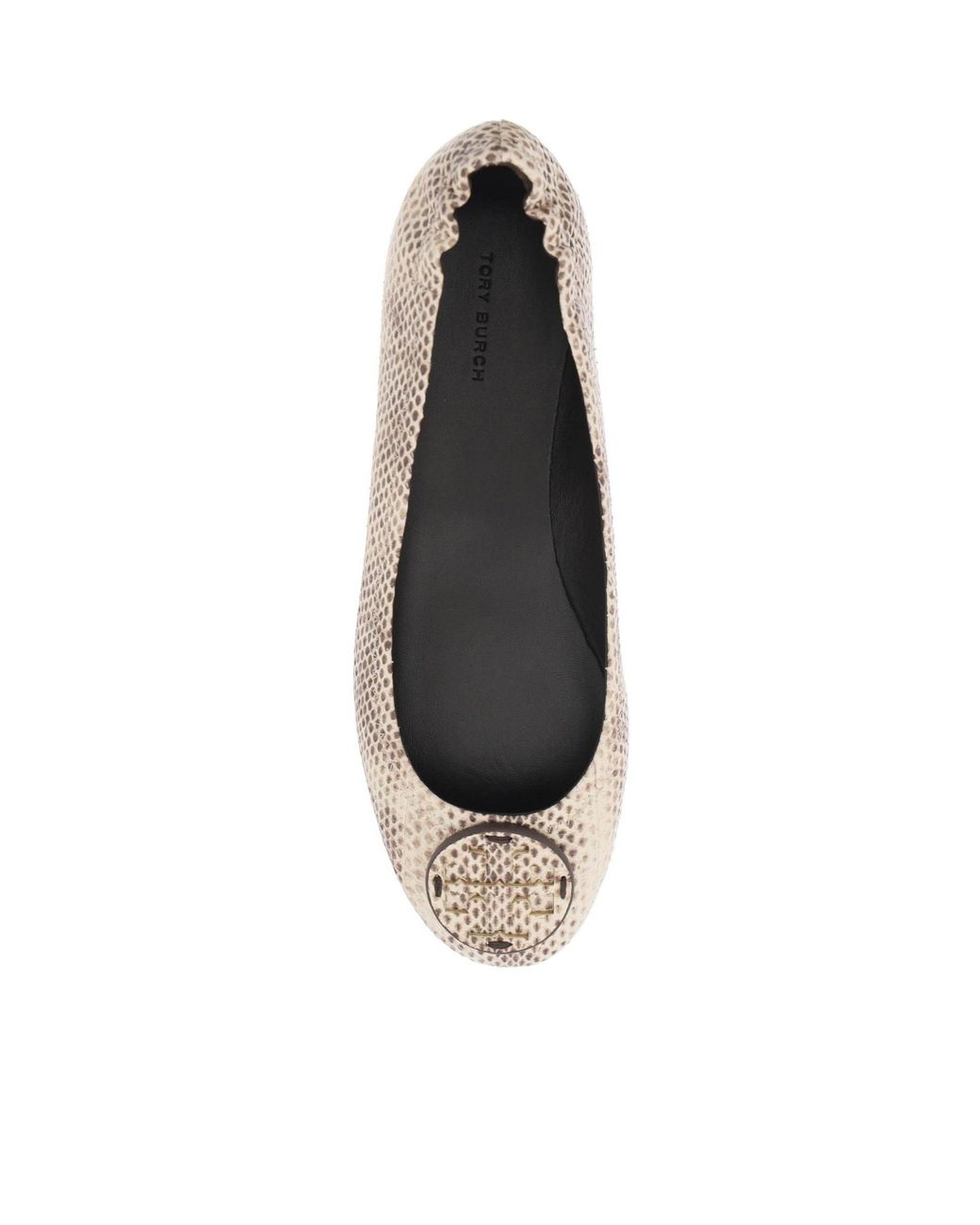 Tory Burch Natural Minnie Travel Ballerine Shoes