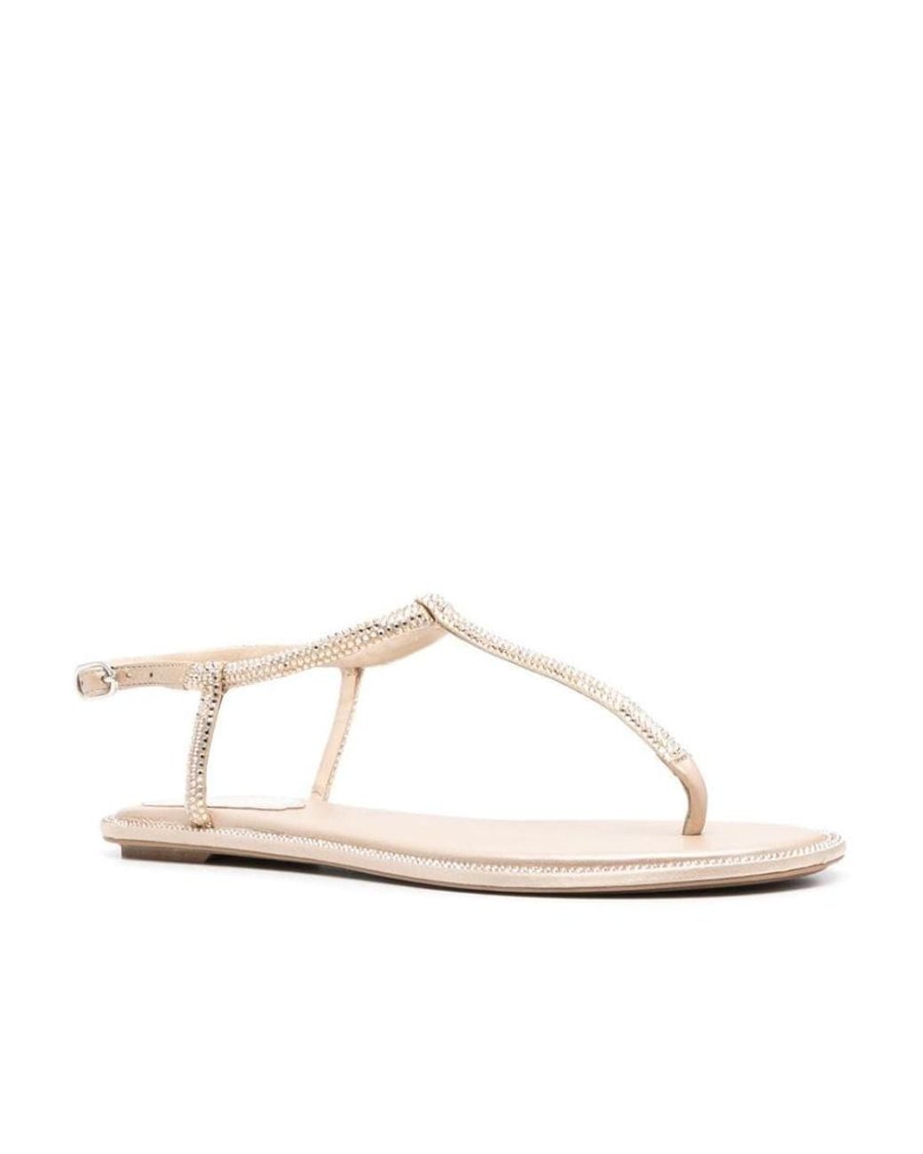 Rene Caovilla White René Caovilla Diana Embellished Thong Sandals