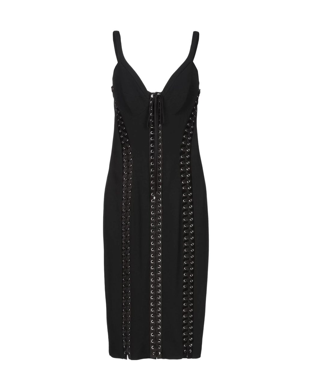 Dolce & Gabbana Black Solid Color Sleeveless Slim-Fit Dress