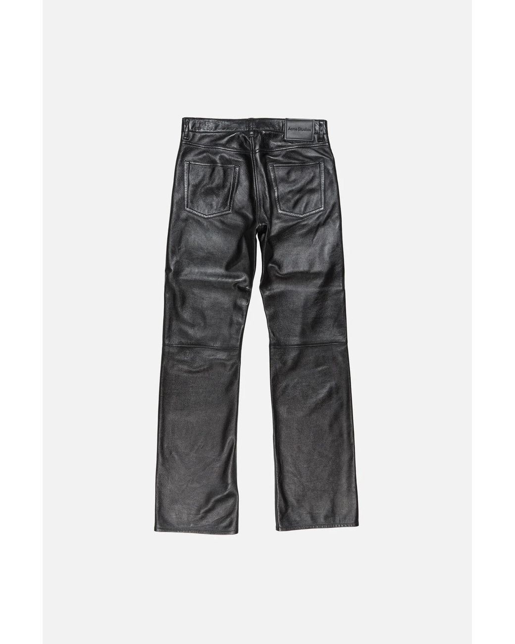 Acne Gray Leather Trousers for men