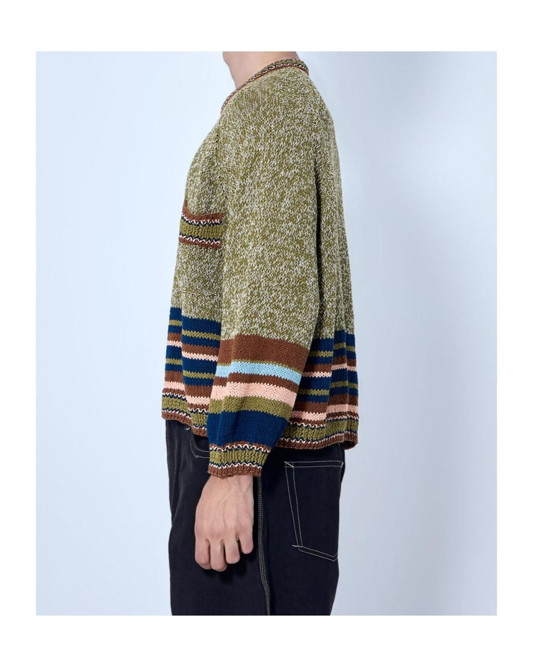 STORY mfg. Blue Long-Sleeved Sweater for men