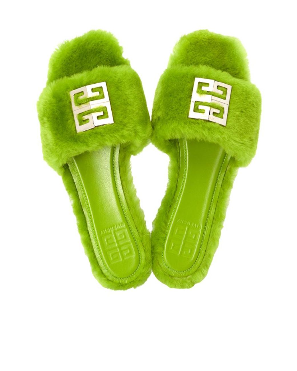 Givenchy Green Open-Toed Slippers