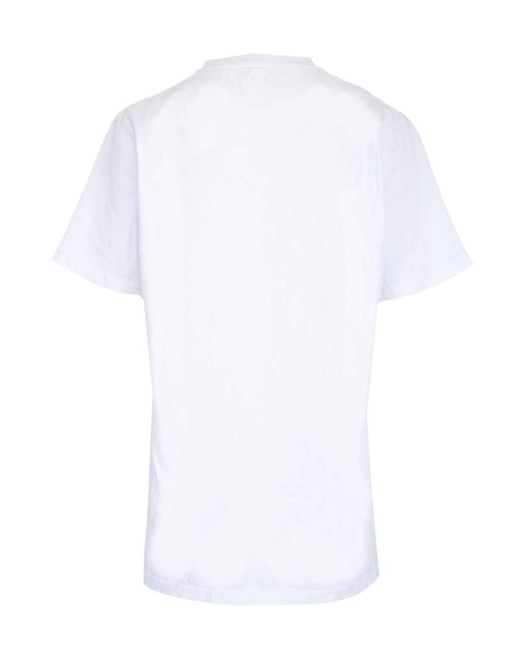 MSGM White Logo-Print Cotton T-Shirt