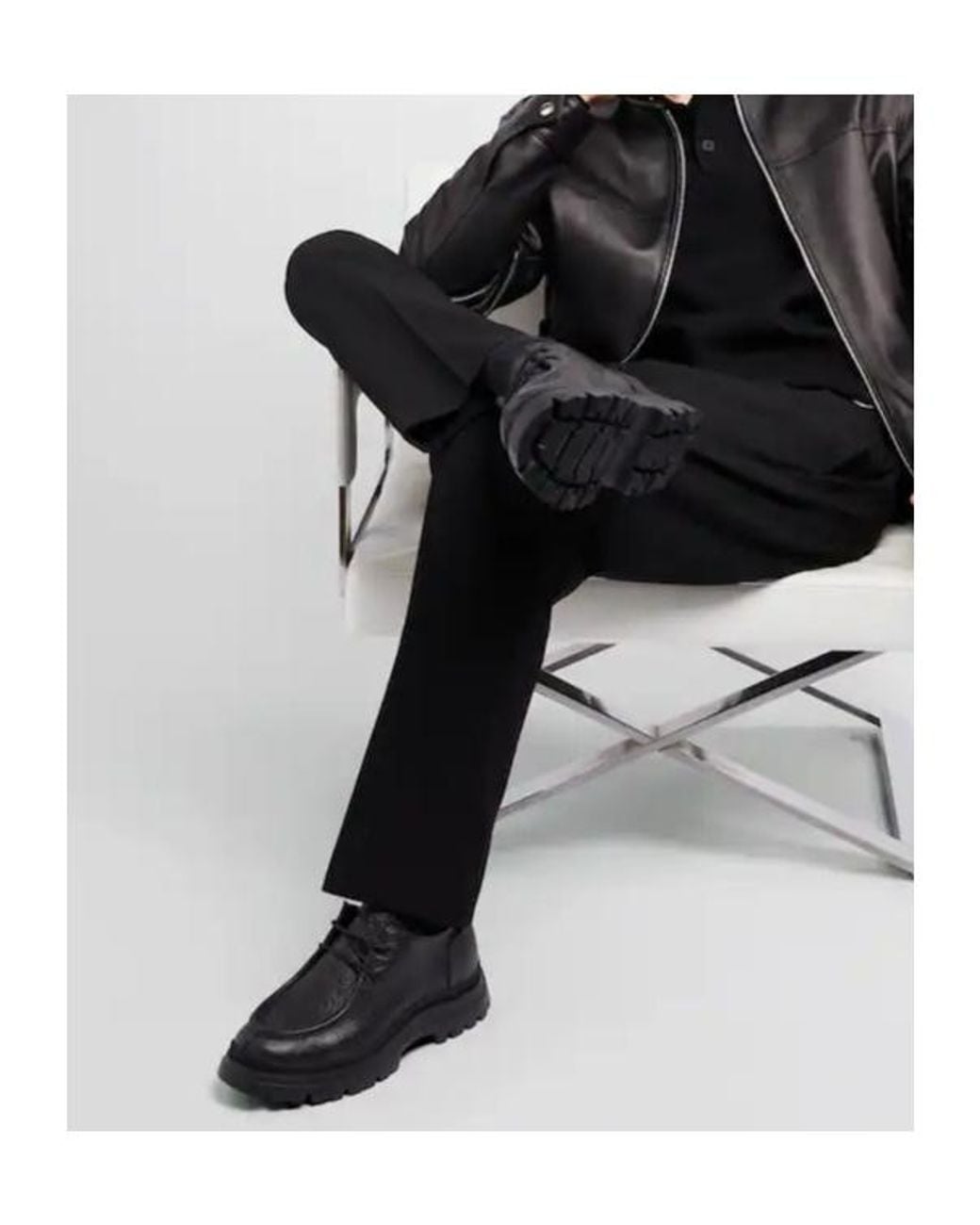Hogan Black Lug-Sole Derby Shoes for men
