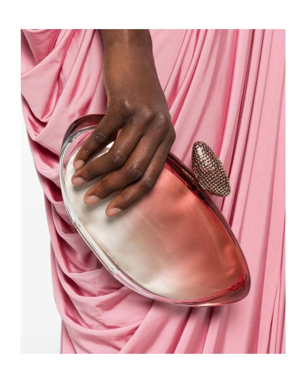 Benedetta Bruzziches Pink Crystal-Embellished Clutch