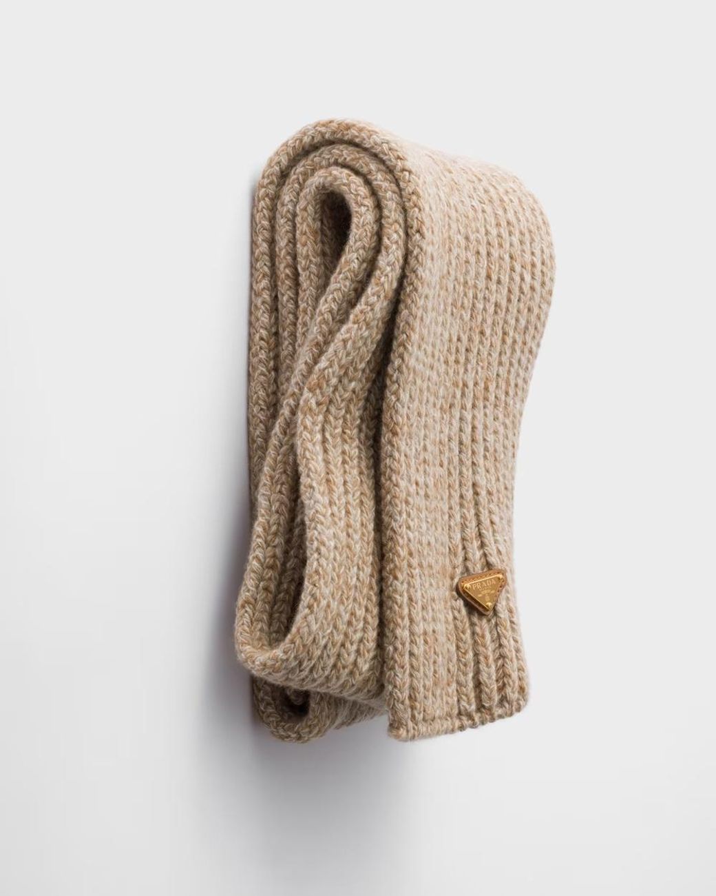 Prada Natural Wool And Mouliné Cashmere Scarf