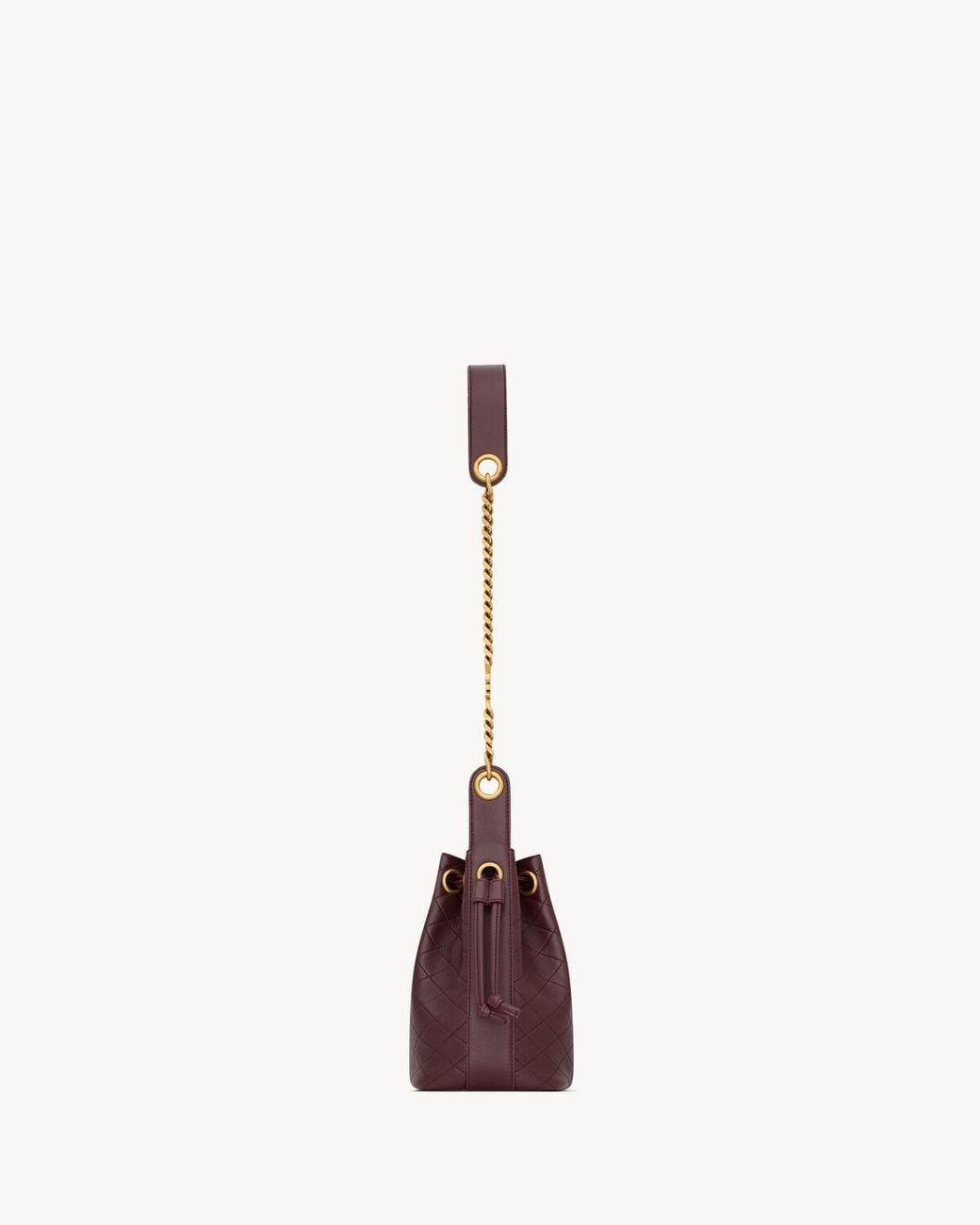 Saint Laurent Purple Cassandre Logo Plaque Bucket Bag