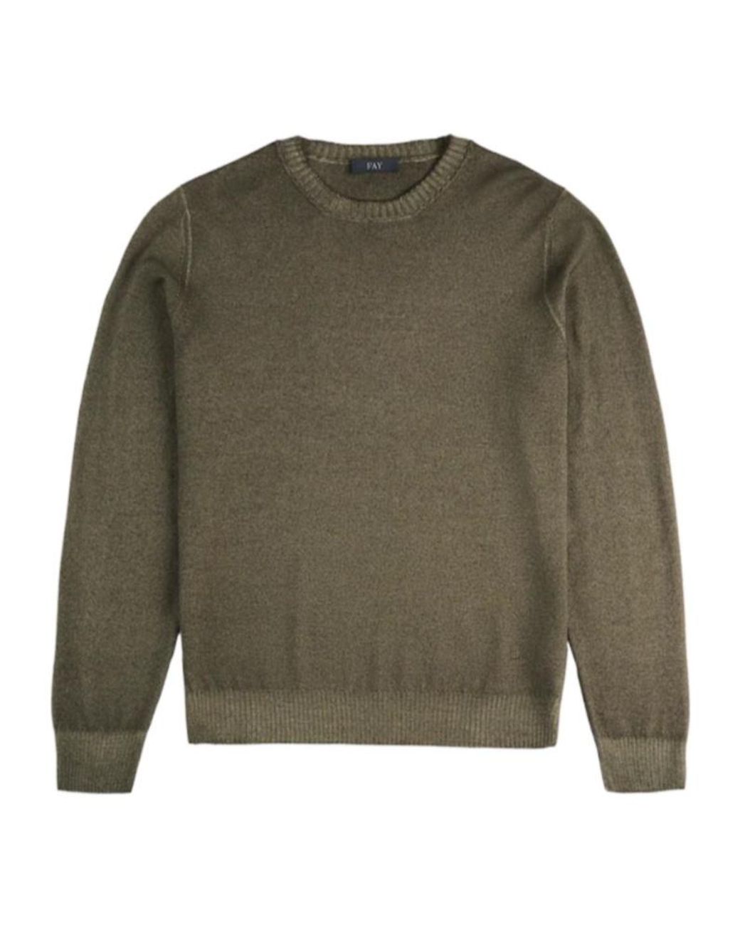 Fay Green Round Neck Knitwear for men