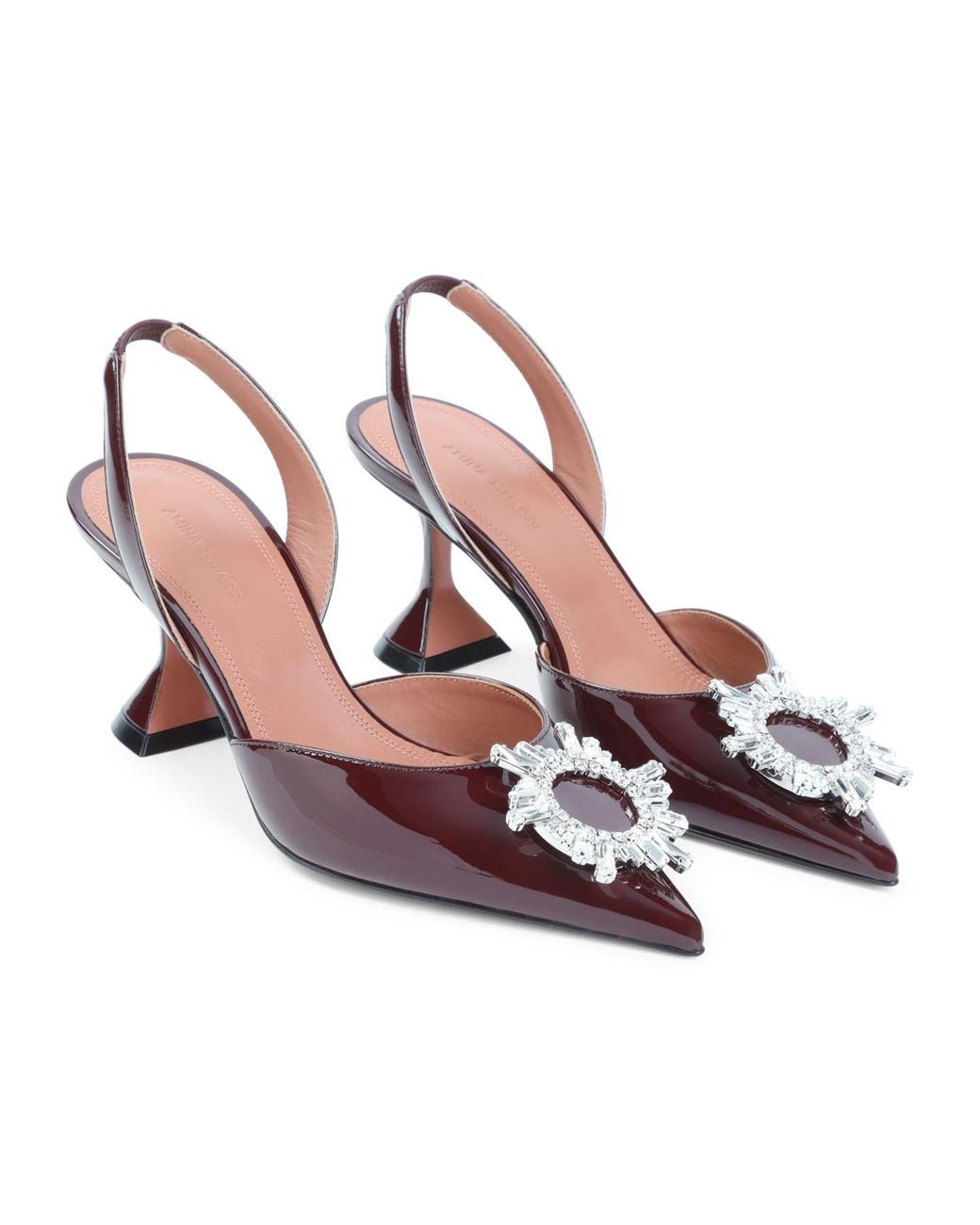 AMINA MUADDI Brown Pointed-Toe High-Heeled Sandals