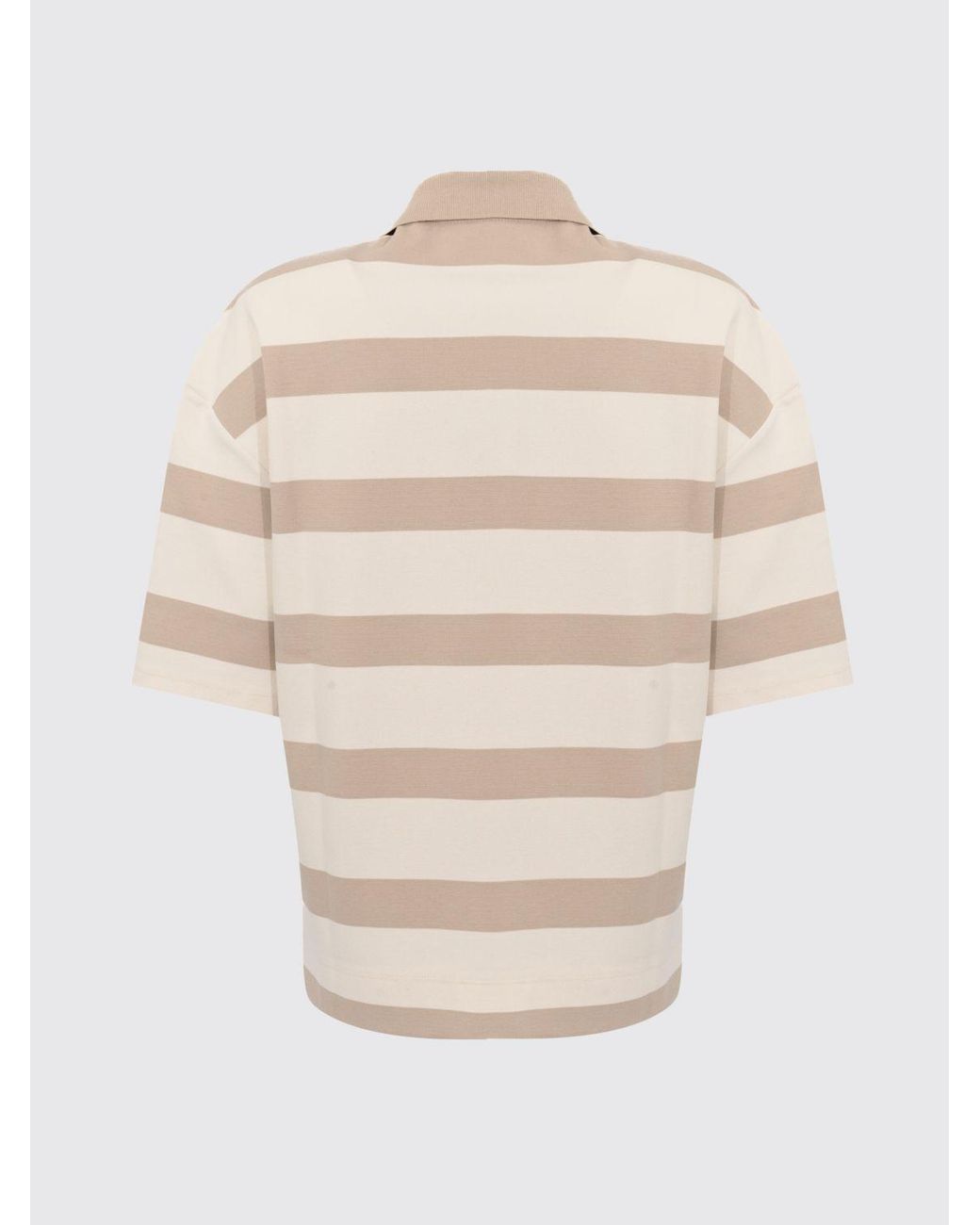 Max Mara Natural Striped Cotton Polo Shirt