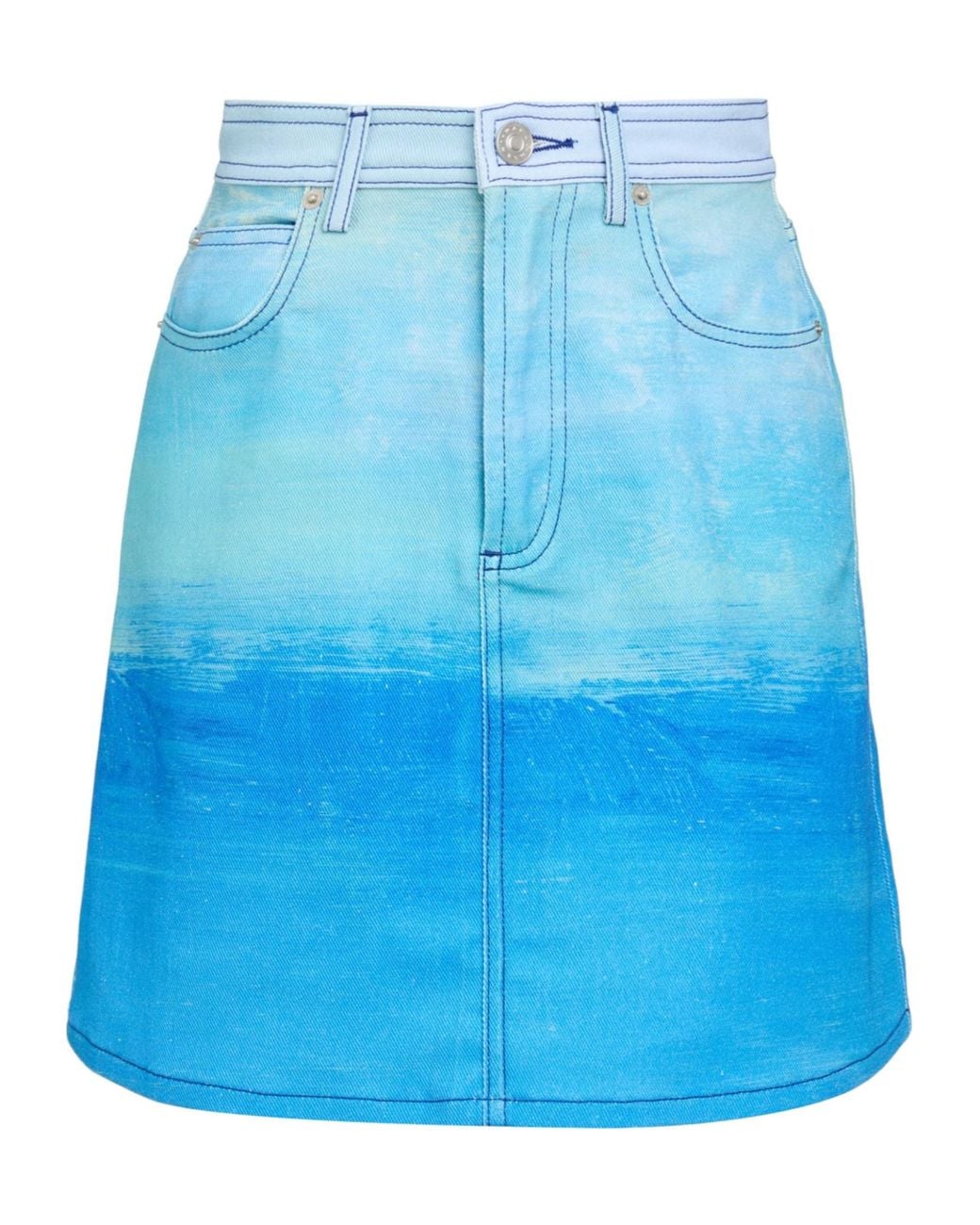 Marni Blue Colored Denim Skirt
