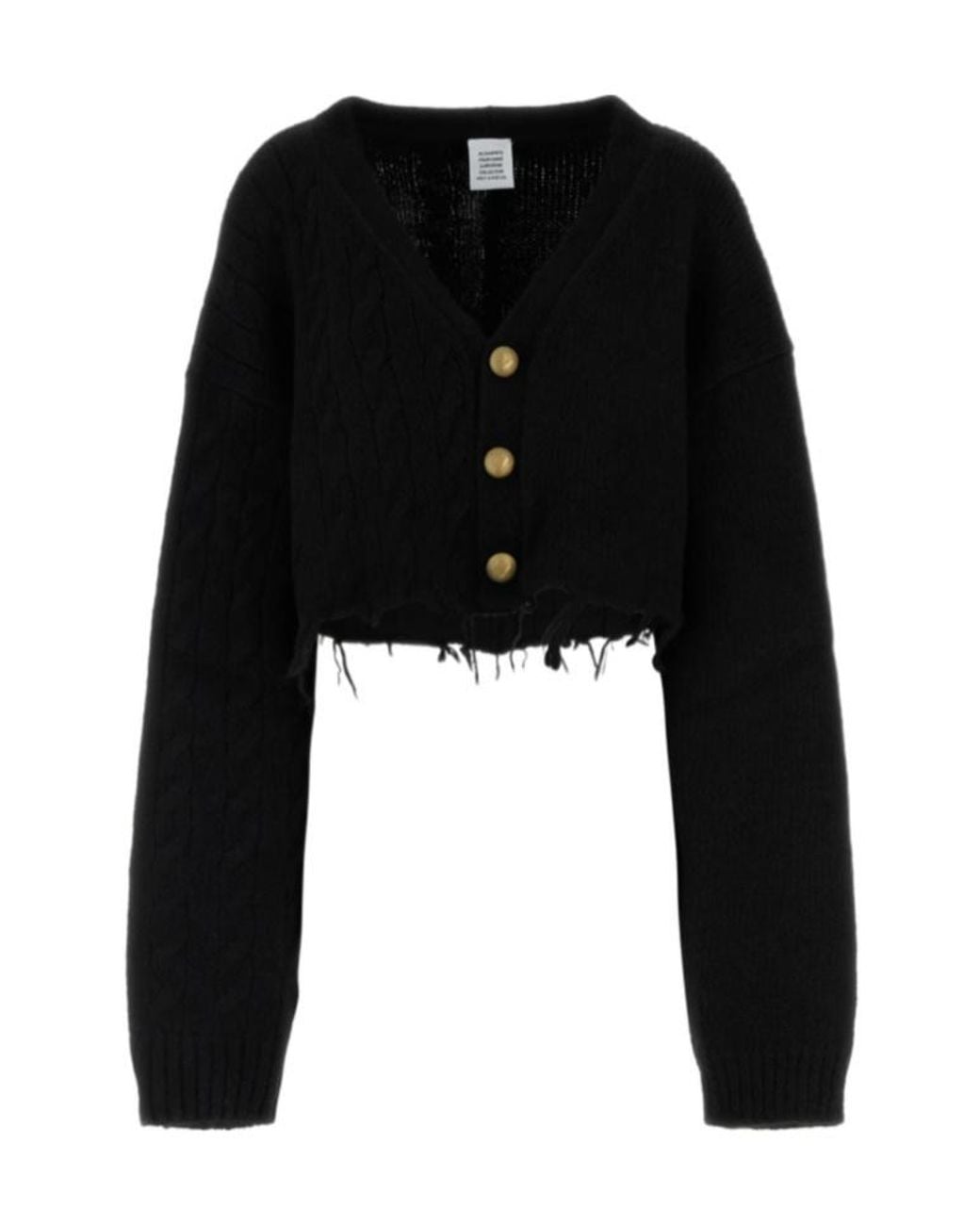 Vetements Black Button-Up Distressed Cardigan
