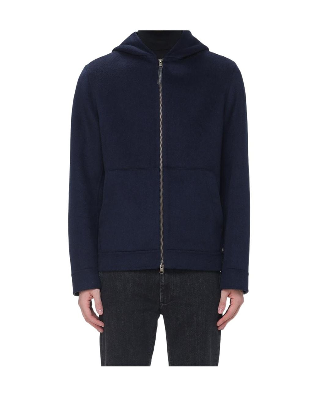 Woolrich Blue Zip-Up Hooded Jacket for men