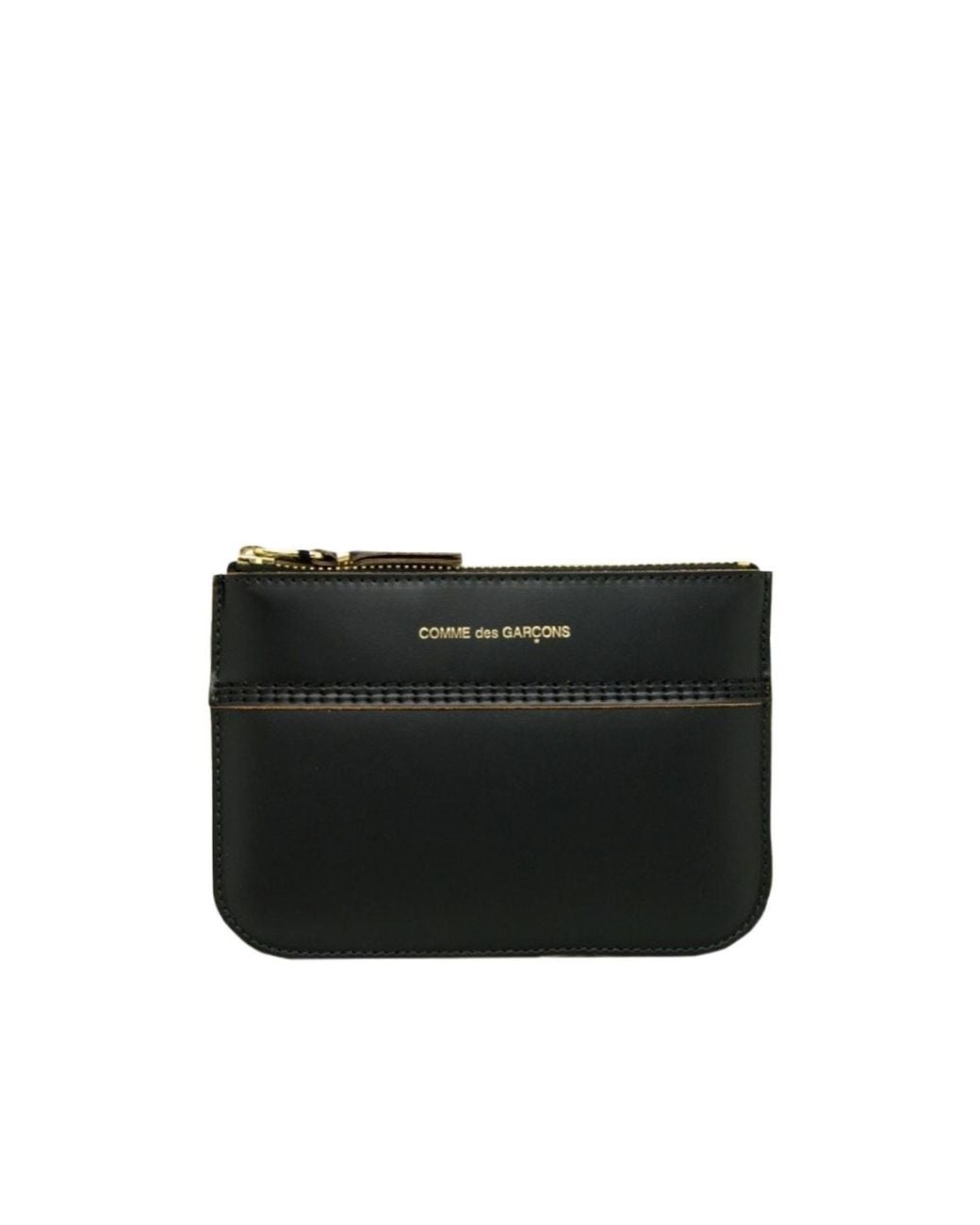 Comme des Garçons Black Comme Des Garçons Wallet Logo Stamp Small Pouch for men