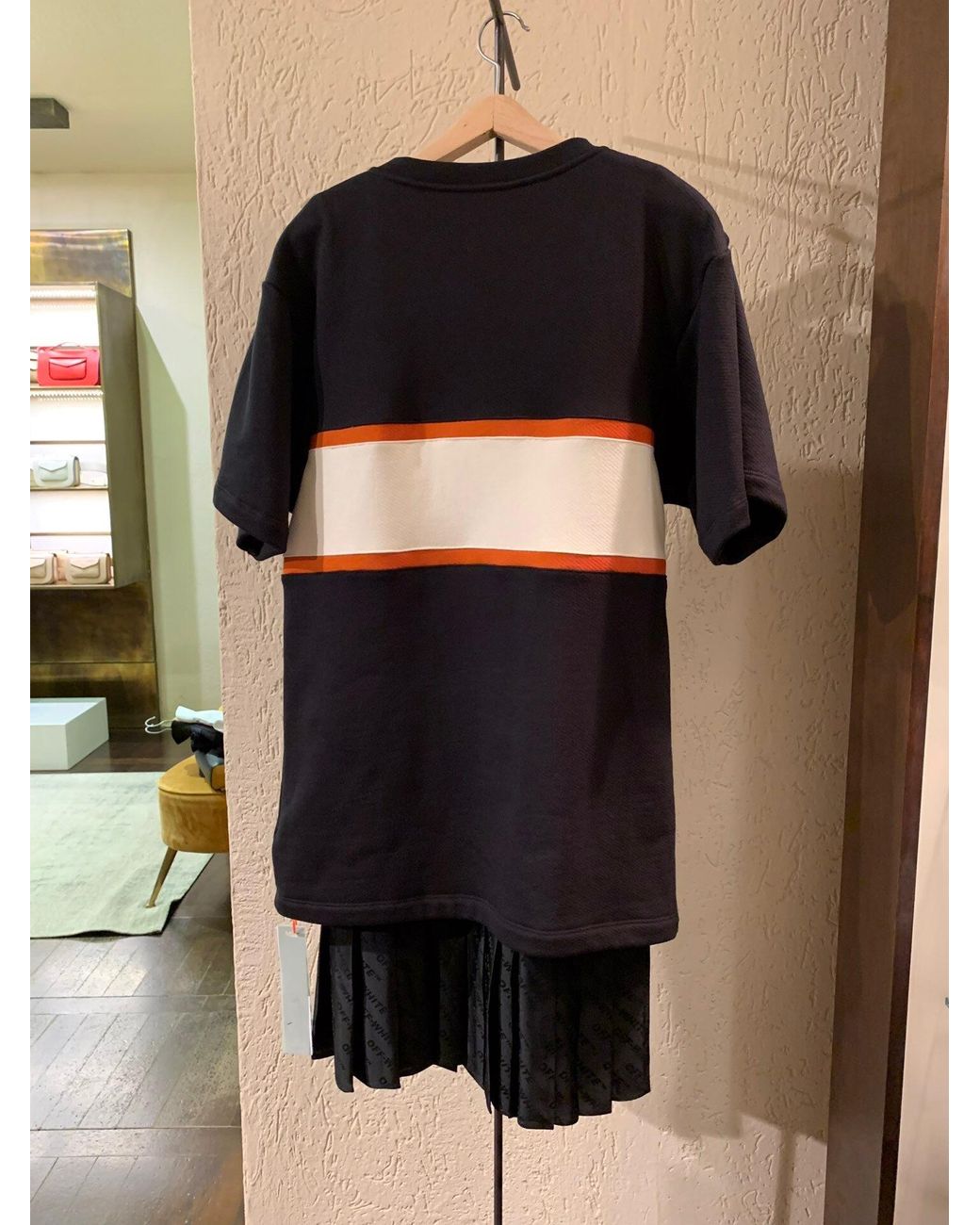Off-White c/o Virgil Abloh Black Contrasting Panels T-Shirt Dress