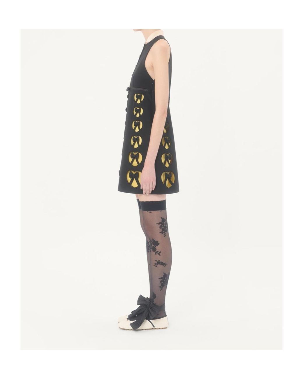 Valentino Black Collared Sleeveless Dress