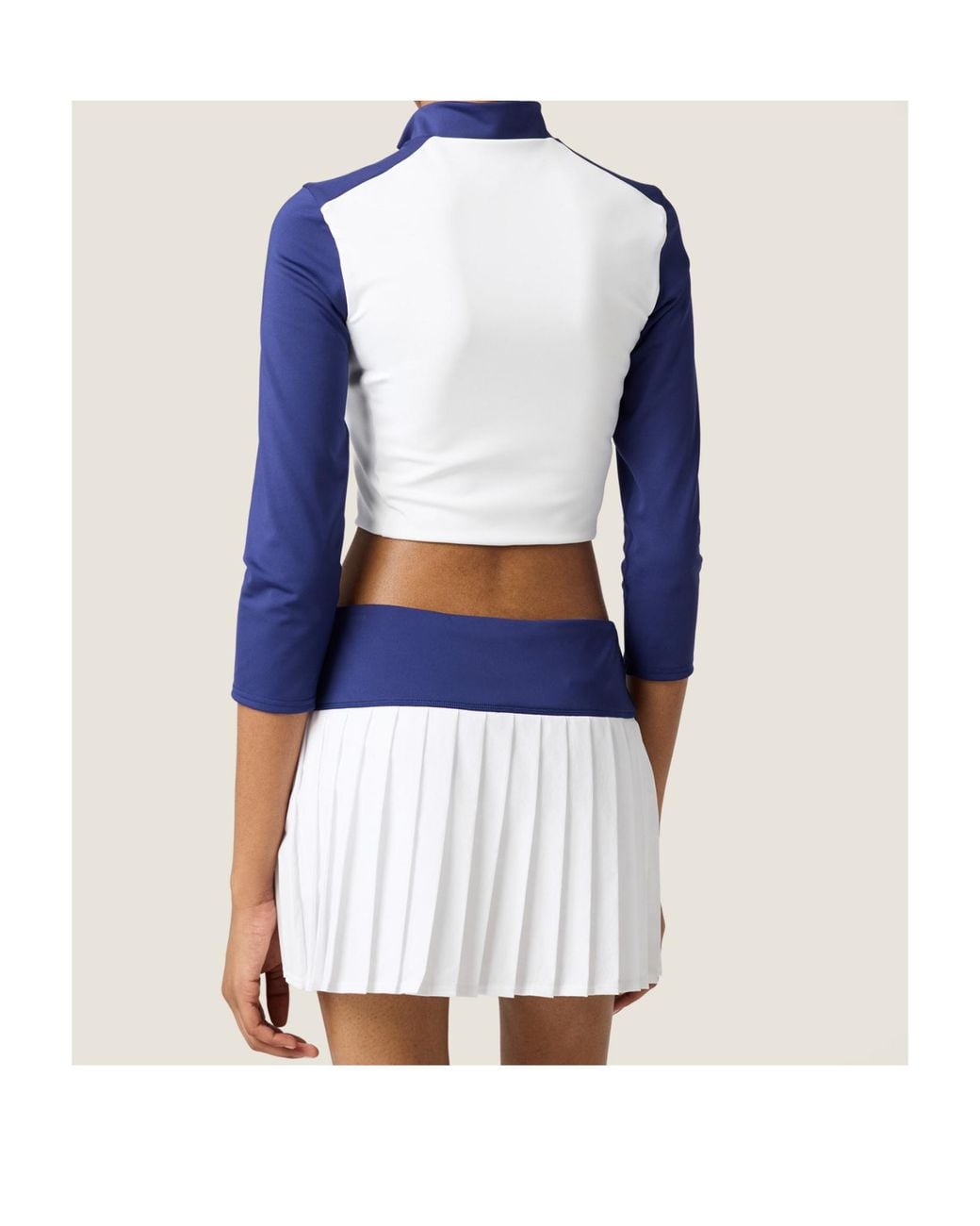 Miu Miu Blue Stretch Technical Jersey Pleated Miniskirt