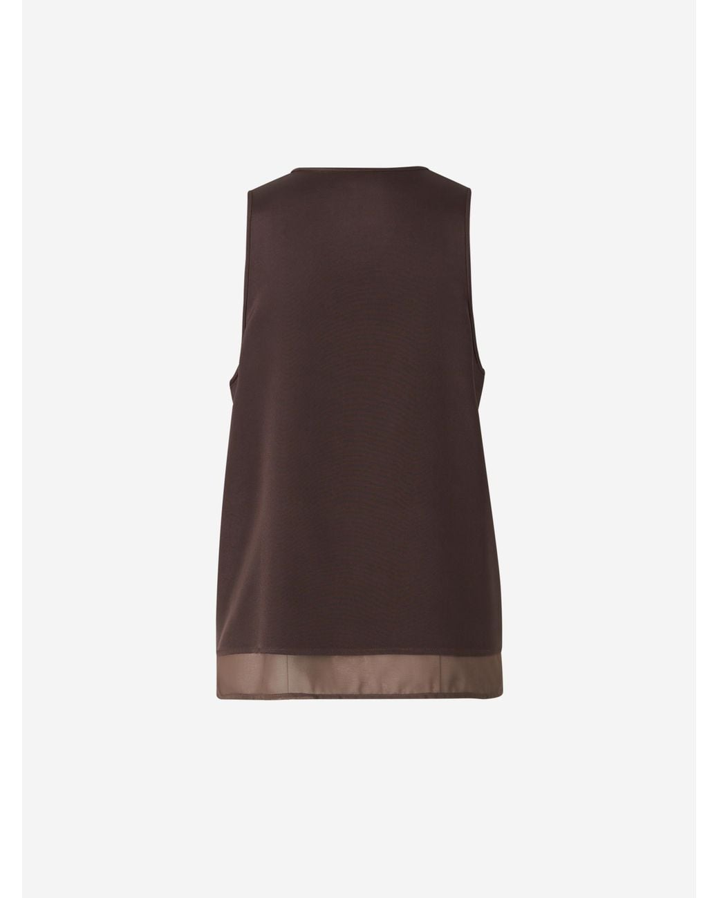 Peserico Brown Sleeveless Crepe Top