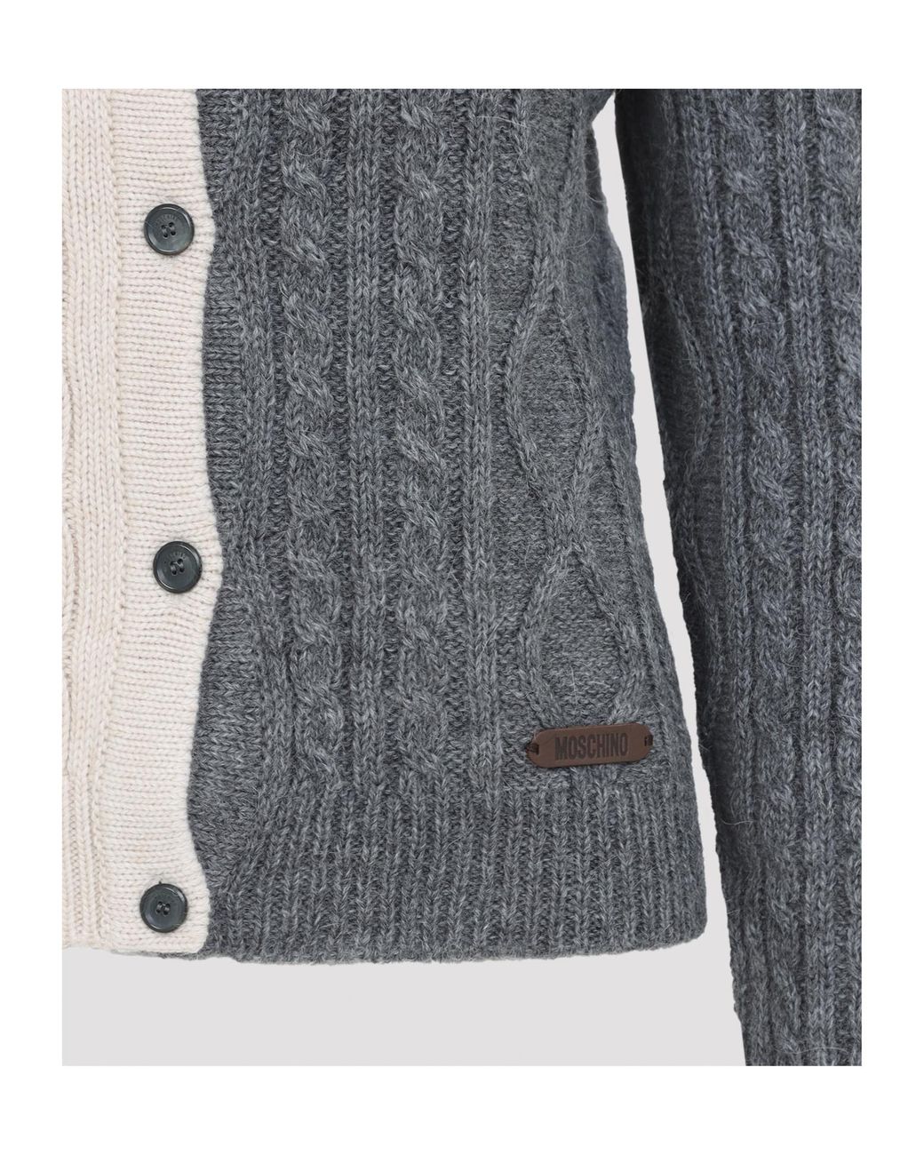 Moschino Blue Two-Toned Button-Up Cardigan