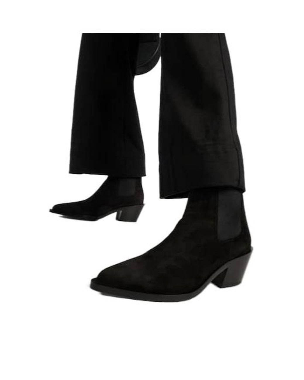 Gianvito Rossi Black Pointed Toe Suede Ankle Boots