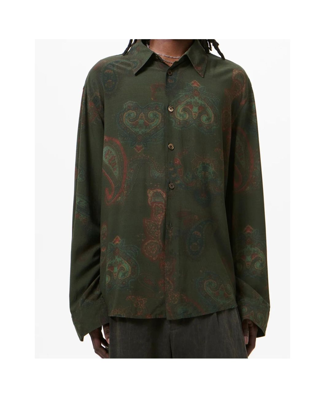 Our Legacy Green Beyond Forgotten Paisley Print Shirt for men