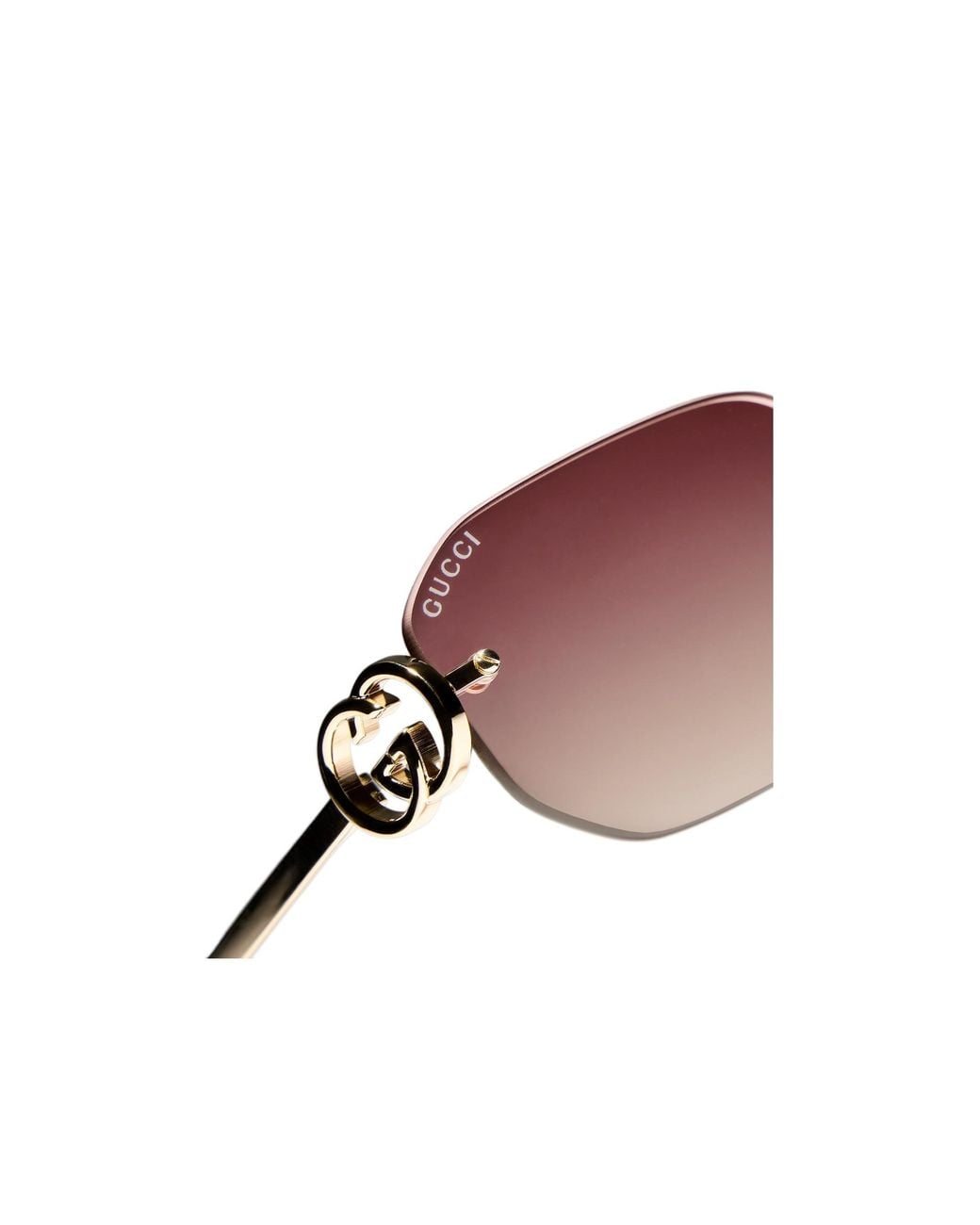 Gucci Pink Eyewear Rectangular-Frame Sunglasses