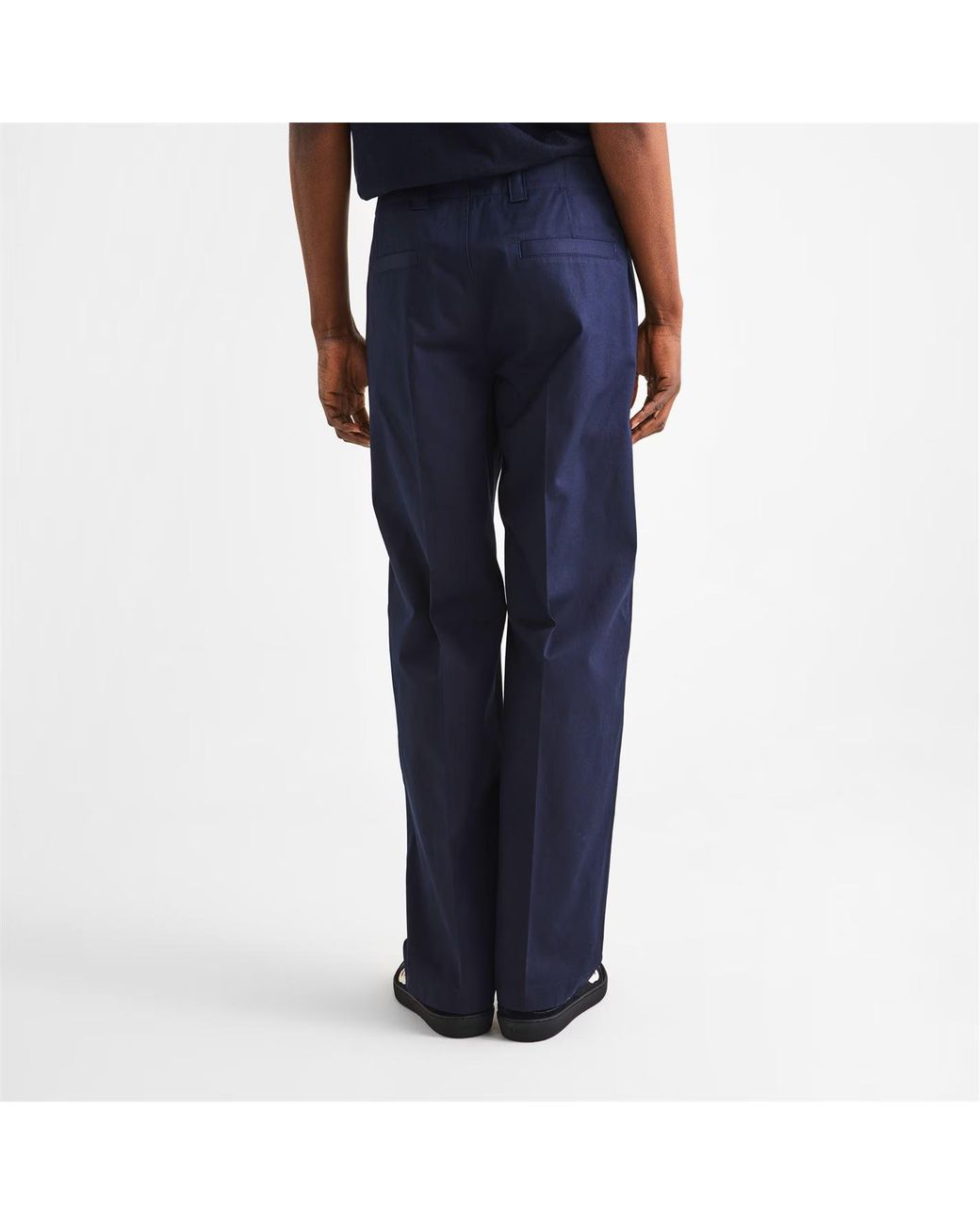 Gucci Blue Twill Trousers Sn61 for men