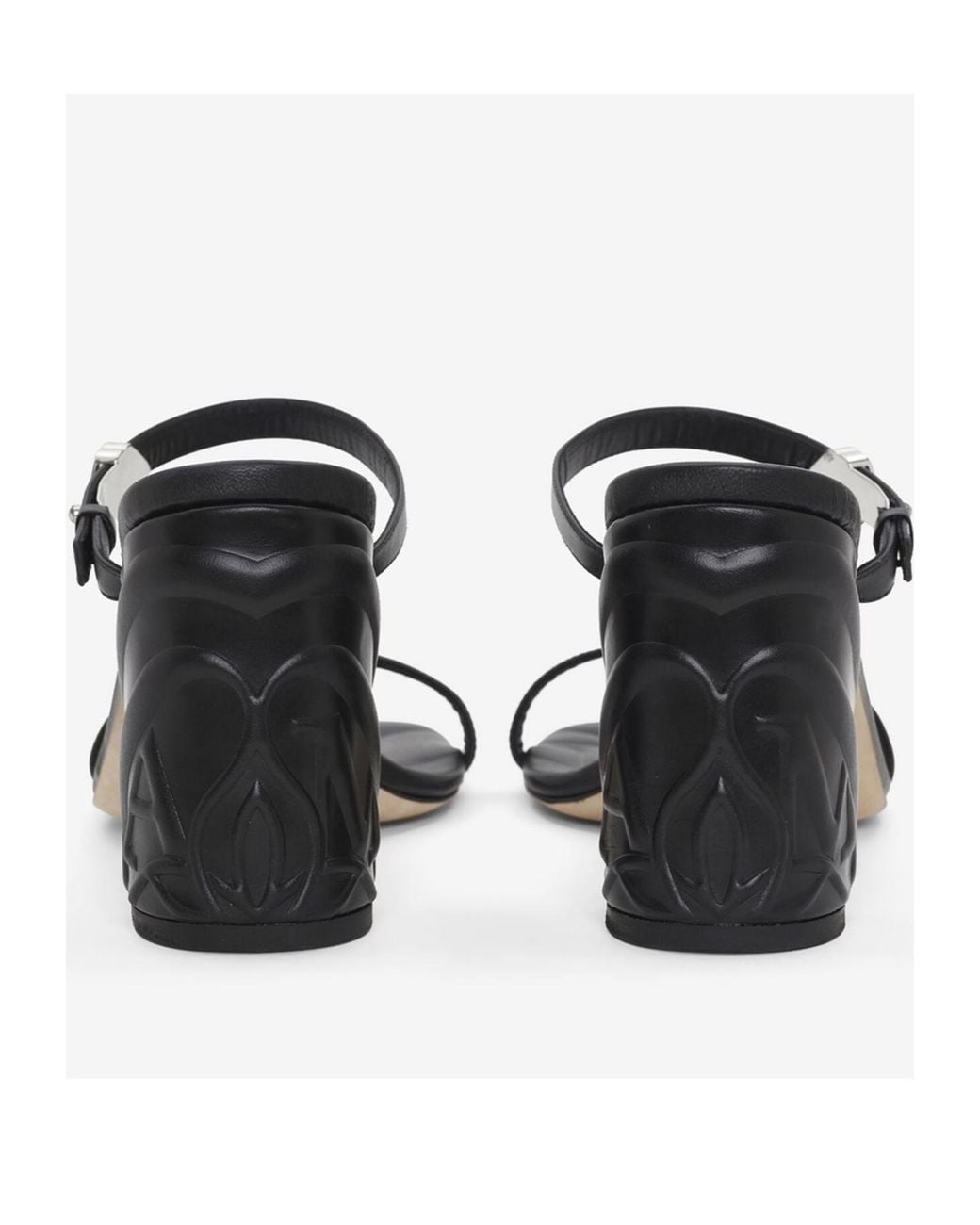McQueen Black Seal Strap-Detailed Slip-On Mules