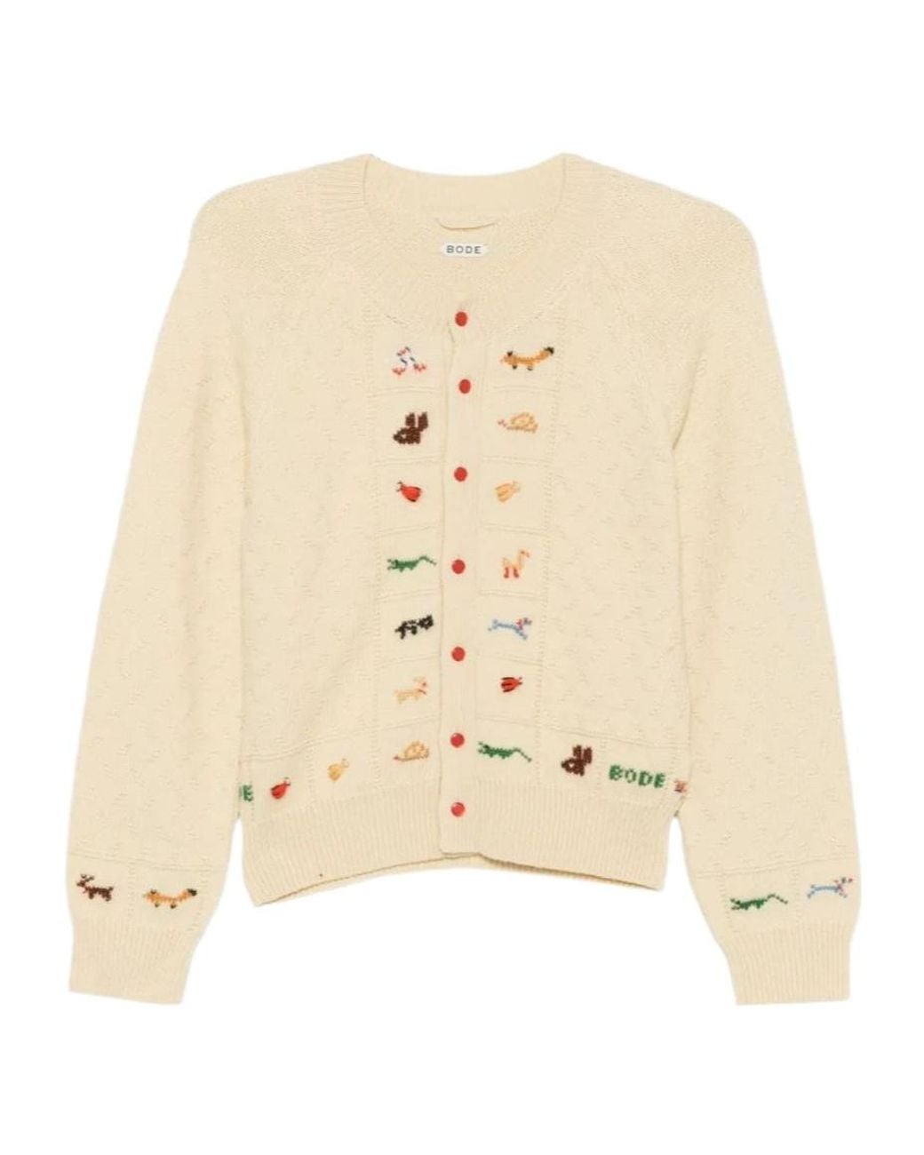 Bode Natural Wool Cardigan