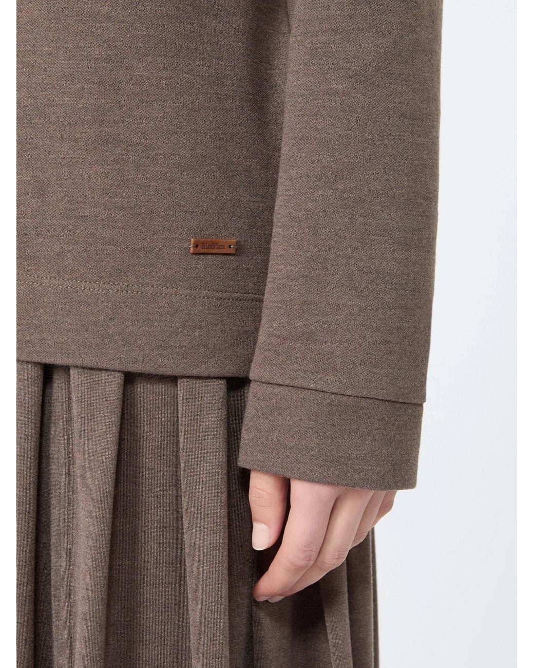 Max Mara Brown Silk-Blend Jersey Sweatshirt