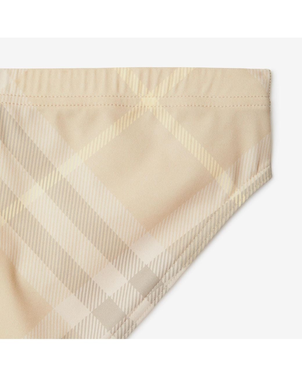 Burberry Natural Vintage Checkered Elasticated Waist Swim Trunks for men