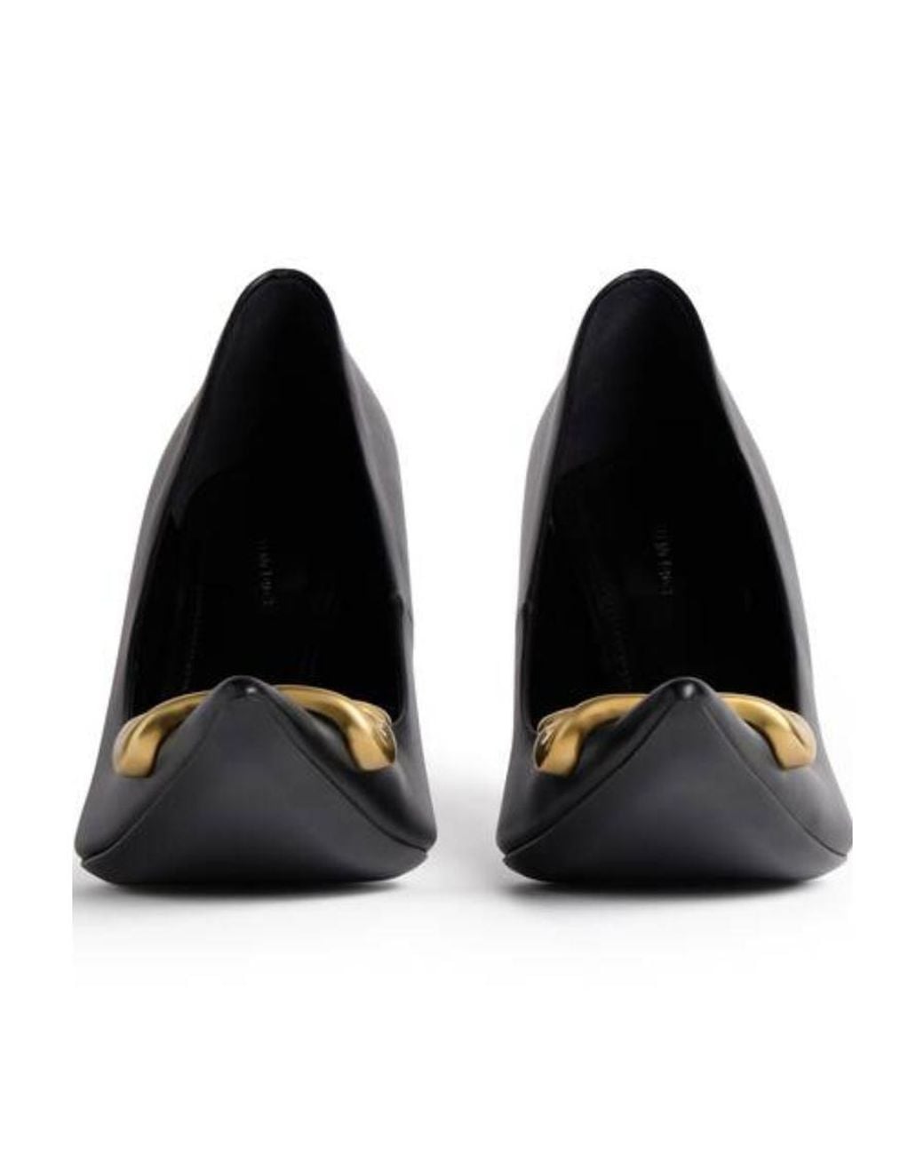 Balenciaga Black Logo Plaque Pointed-Toe Heels