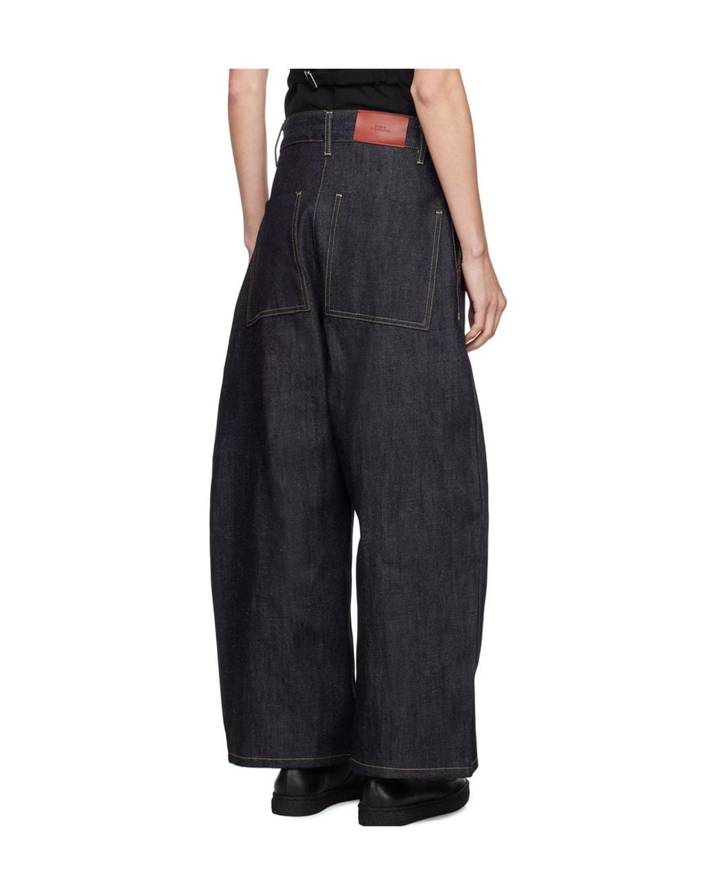 Studio Nicholson Black Chalco Wide-Leg Denim Pants