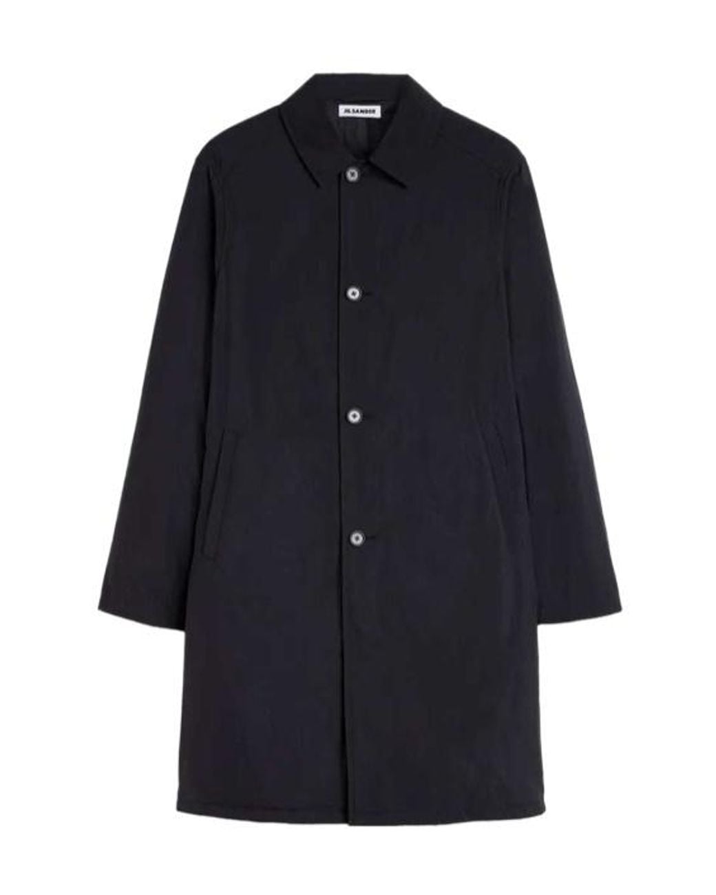 Jil Sander Blue Nylon Quilted Coat for men