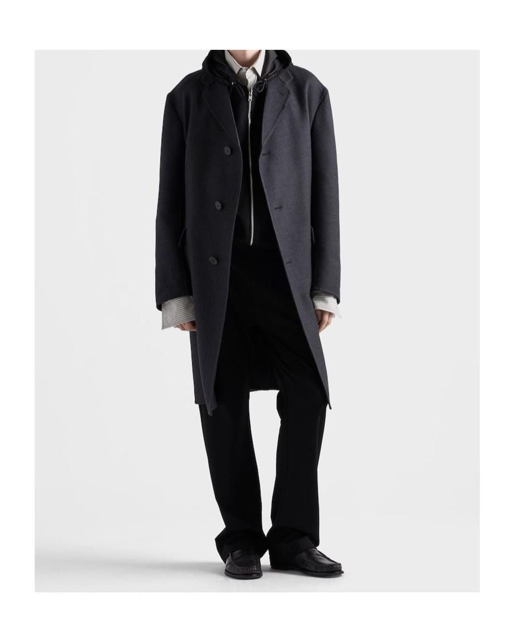 Prada Black Fleece Pants With Re-Nylon Details for men