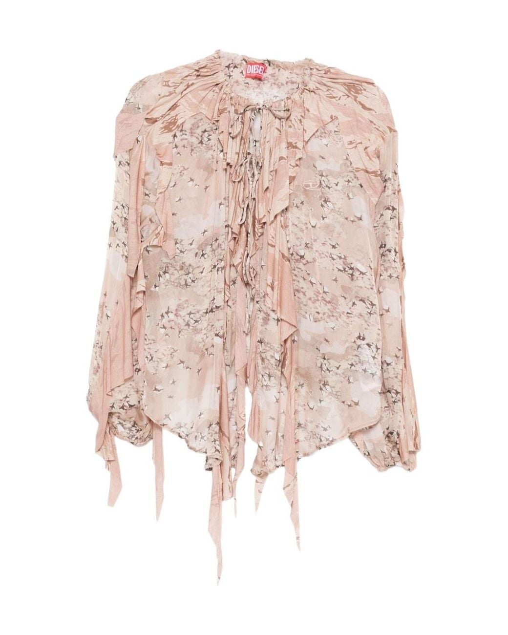 DIESEL Pink C-Lassy-R1 Ruffled Blouse