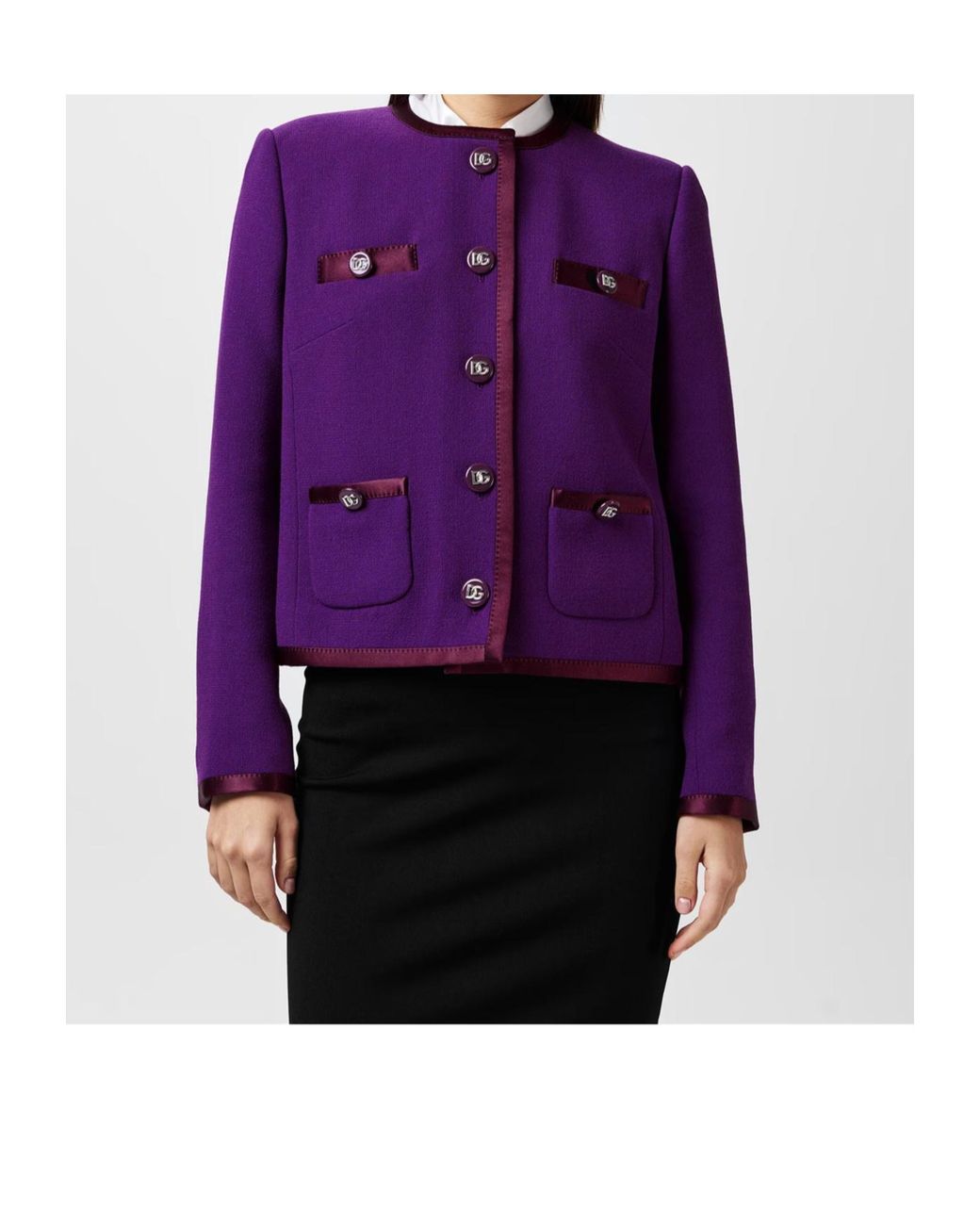 Dolce & Gabbana Purple Cropped Jacket