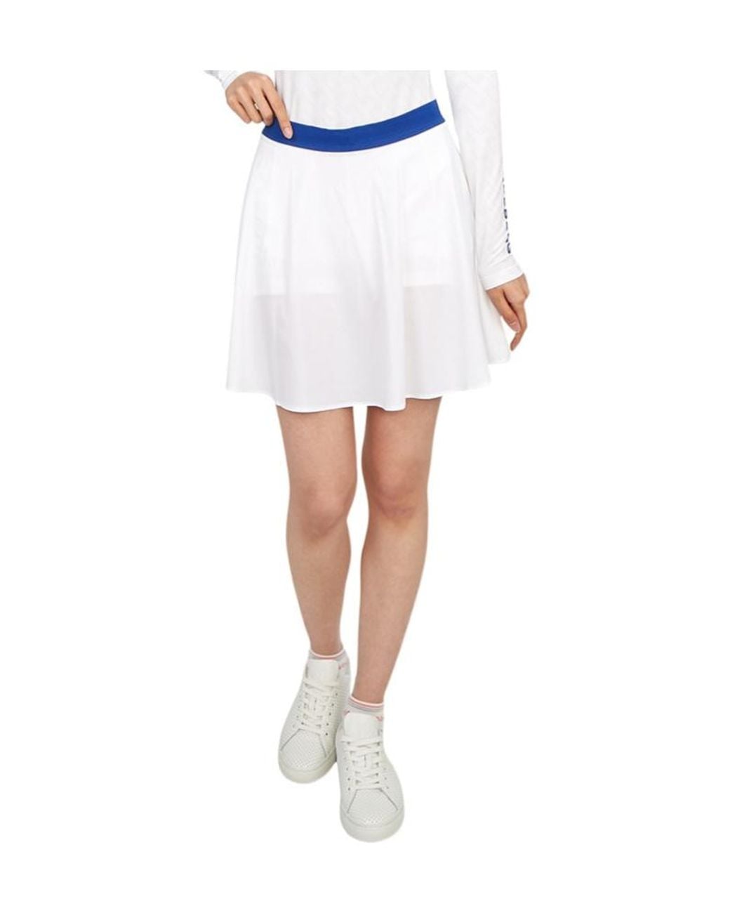 J.Lindeberg White Pleated Midi Skirt