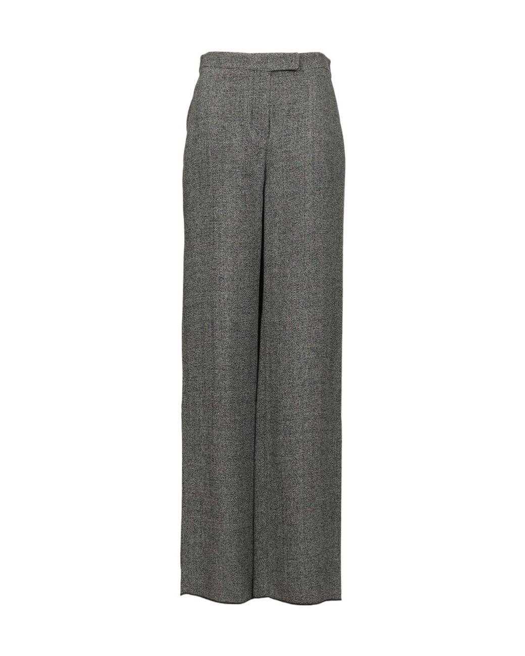 Emporio Armani Gray High-Rise Wide-Leg Pants