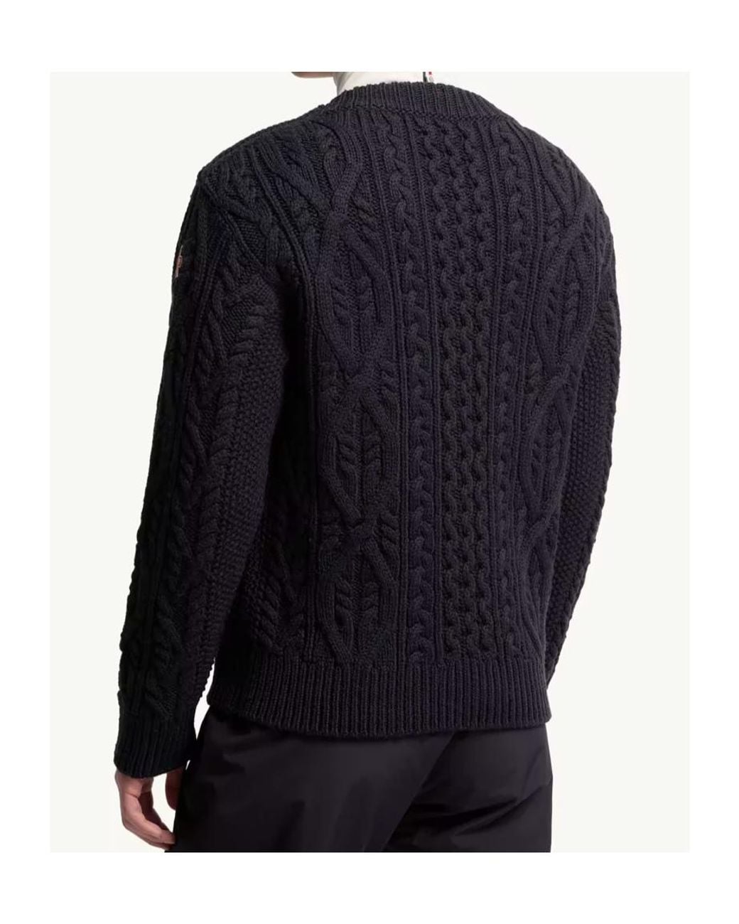 Moncler Blue Argyle Wool Jumper for men