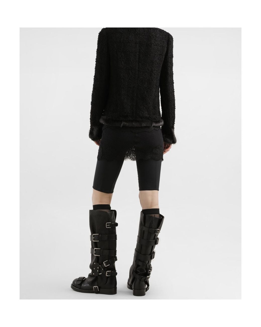 Dolce & Gabbana Black Elastic-Waist Cycling Shorts