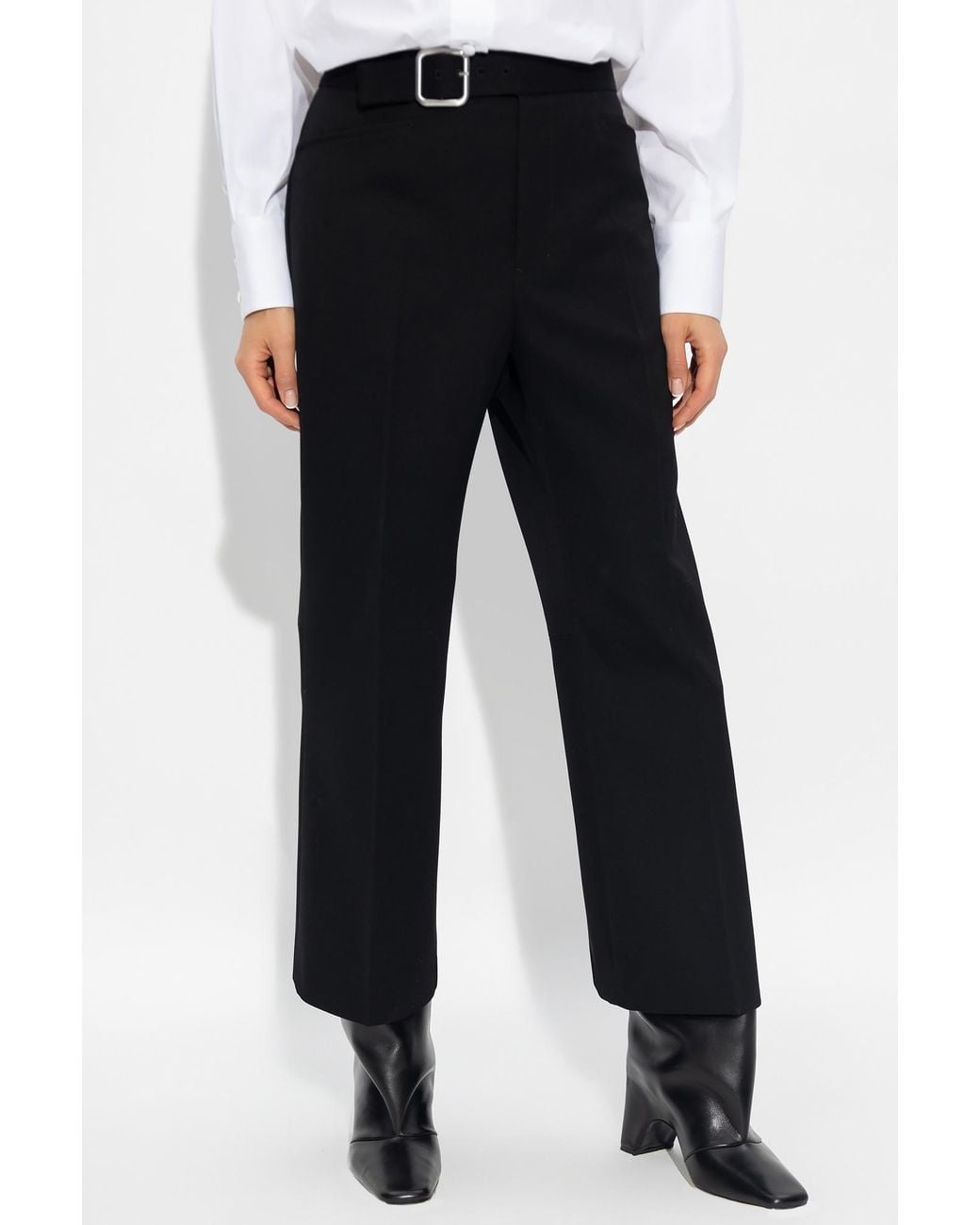 Jil Sander Black Belted Cropped Trousers