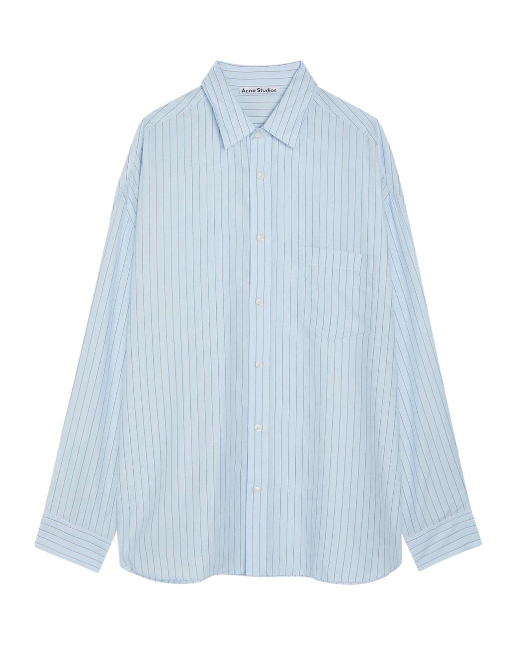 Acne Blue Simple Tencel Shirt