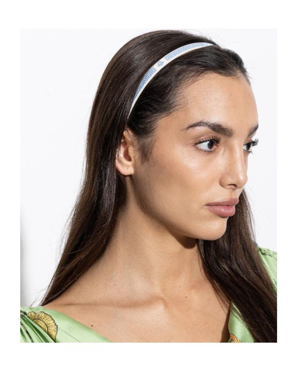 Versace White Greca Pattern Headband