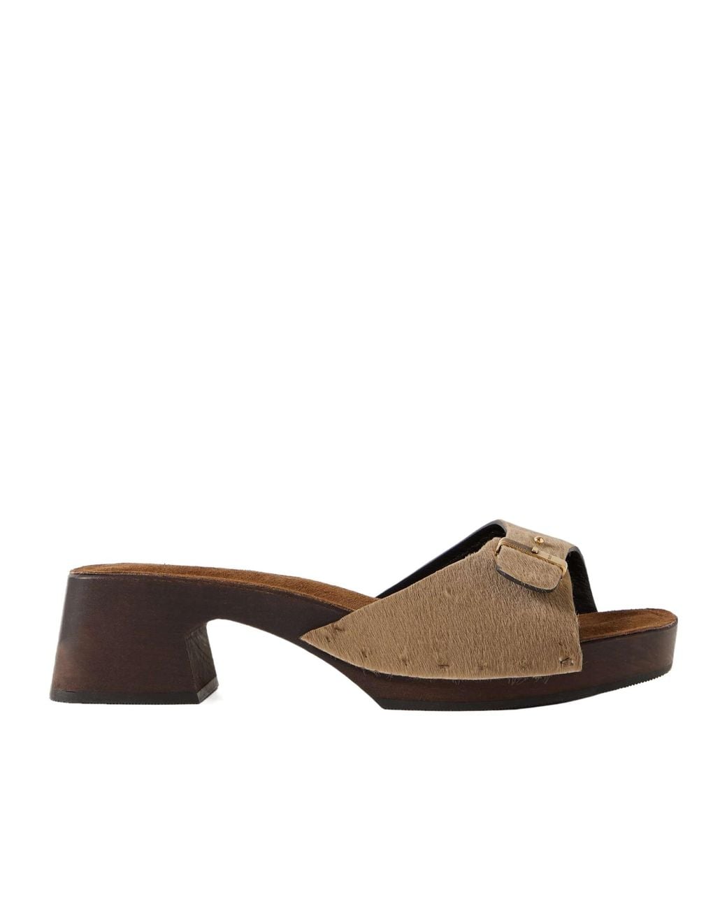 Khaite Brown Britt Block Heel Clogs